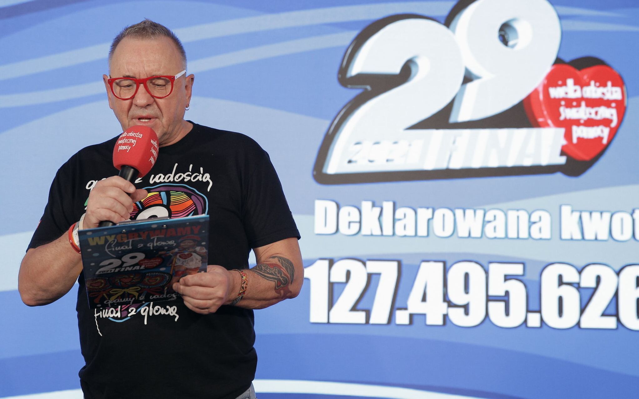 01.02.2021 Warszawa , ulica Dominikanska 19C . Jerzy Owsiak podczas konferencji prasowej podsumowujacej 29 . Final Wielkiej Orkiestry Swiatecznej Pomocy .
Fot. Dawid Zuchowicz / Agencja Gazeta
