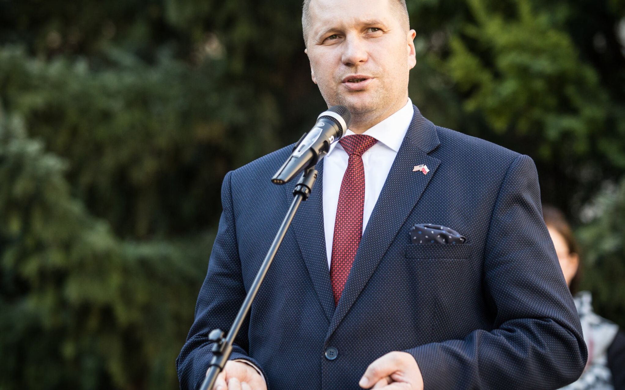 11.10.2018 Lublin . Katolicki Uniwersytet Lubelski . Wojewoda Lubelski Przemyslaw Czarnek podczas  wizyty Ambasador USA Pani Georgette Mosbacher w ramach Kongresu Polsko - Amerykanskiego " 100 lat wspolnego dziedzictwa " wspolorganizowanego przez KUL i Lubelski Urzad Wojewodzki .
Fot. Jakub Orzechowski / Agencja Gazeta