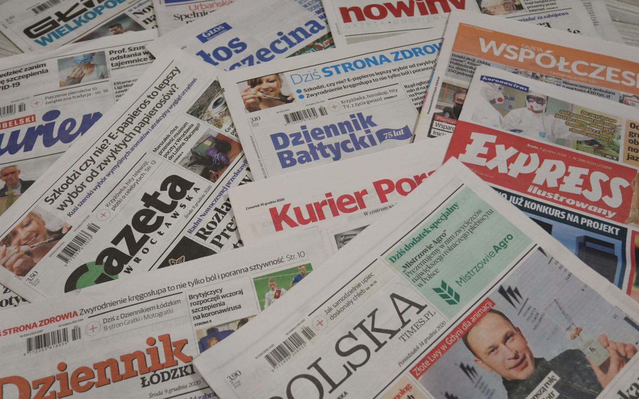 24.12.2020 Warszawa , regionalne gazety codzienne wydawnictwa Polska Press , ktore stalo sie wlasnoscia PKN Orlen .
Fot. Slawomir Kaminski / Agencja Gazeta