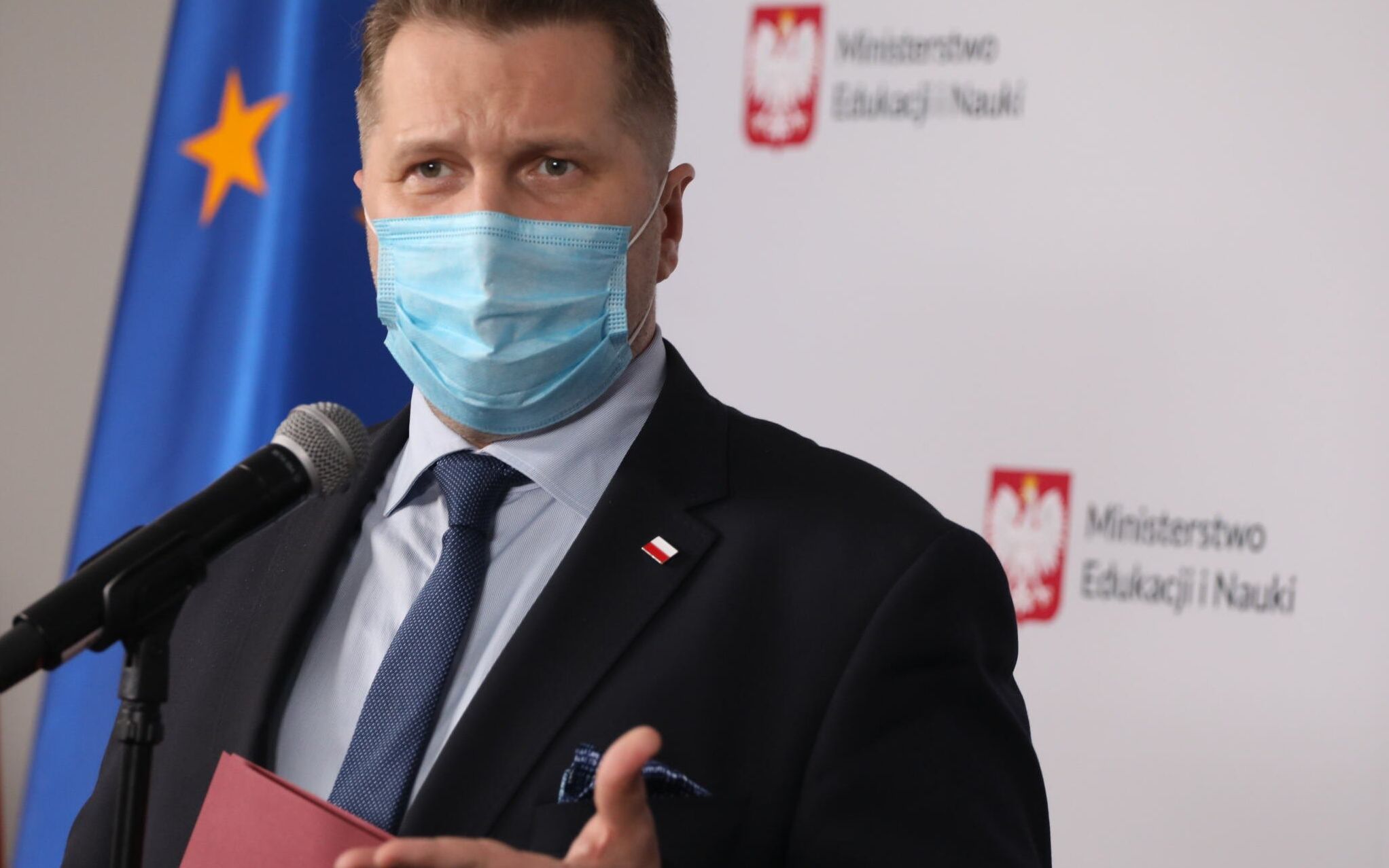 18.05.2021  Warszawa , ulica Hoza . Ministerstwo Edukacji i Nauki . Minister edukacji i nauki Przemyslaw Czarnek podczas konferecji prasowej .
Fot. Slawomir Kaminski / Agencja Gazeta