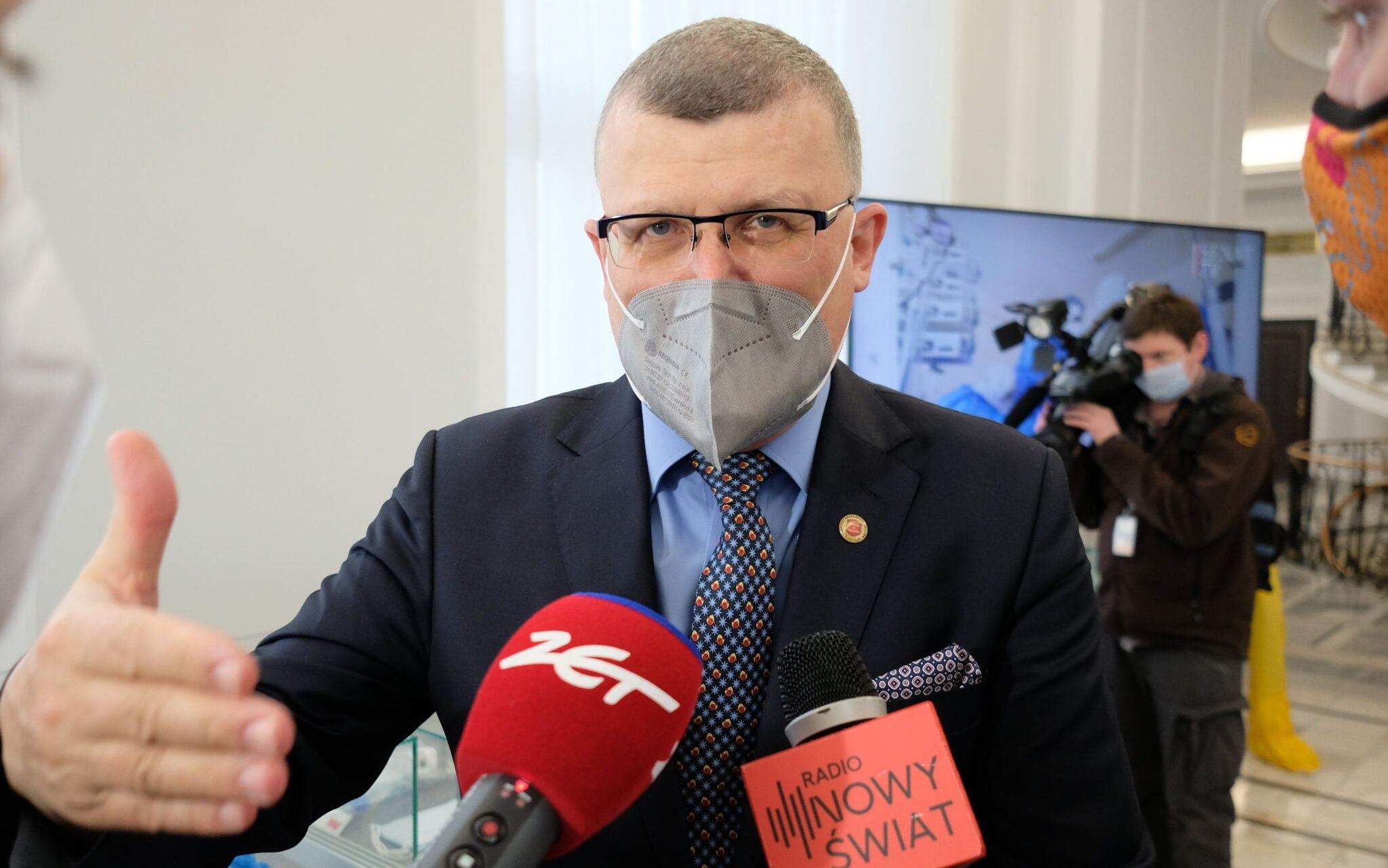 10.04.2021 Warszawa , Sejm . " Walka polskich medykow z pandemia koronawirusa " - wystawa zorganizowana przez Kancelarie Senatu , z inicjatywy senackiej Komisji Zdrowia . Nz dr Pawel Grzesiowski . 
Fot. Slawomir Kaminski / Agencja Gazeta