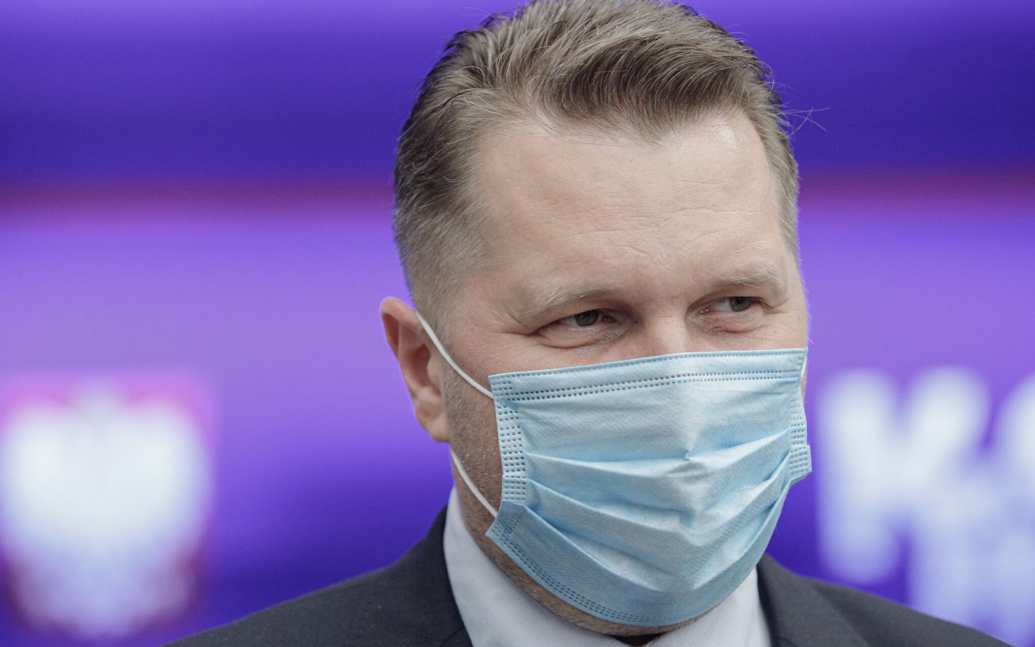 08.06.2021 Warszawa, ul. Wspolna 2/4. Minister Edukacji i Nauki Przemyslaw Czarnek podczas konferencji prasowej ws powolania uczelni wyzszej ksztalcacej kadry resortu finansow.