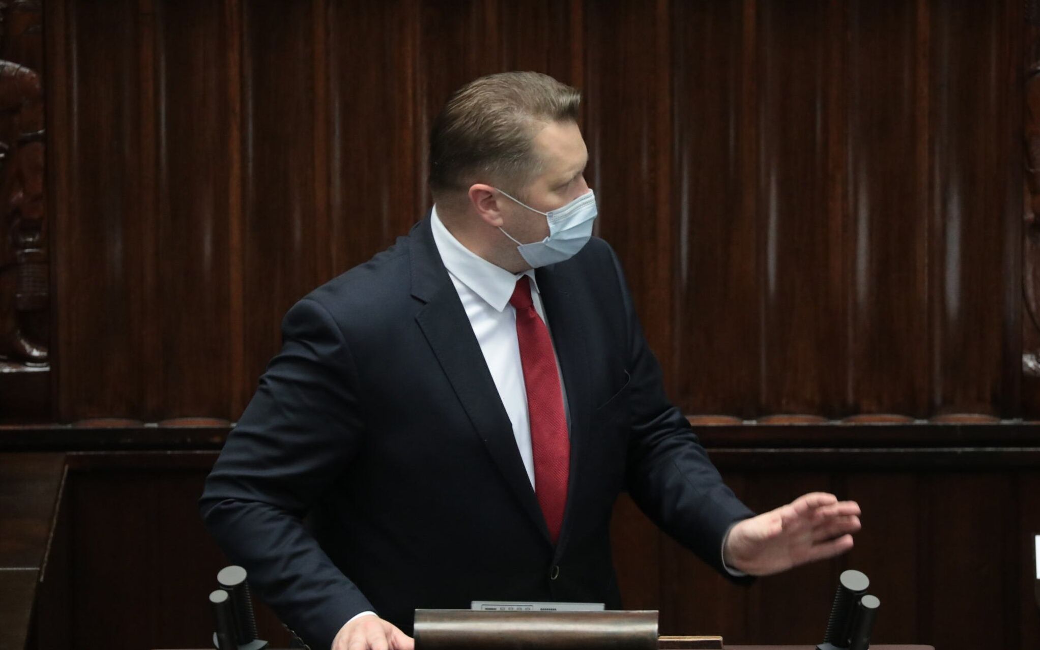 23.06.2021 Warszawa , ulica Wiejska . Sejm . 33 . posiedzenie Sejmu IX kadencji . Minister edukacji i nauki Przemyslaw Czarnek podczas posiedzenia i porannego bloku glosowan .
Fot. Slawomir Kaminski / Agencja Gazeta