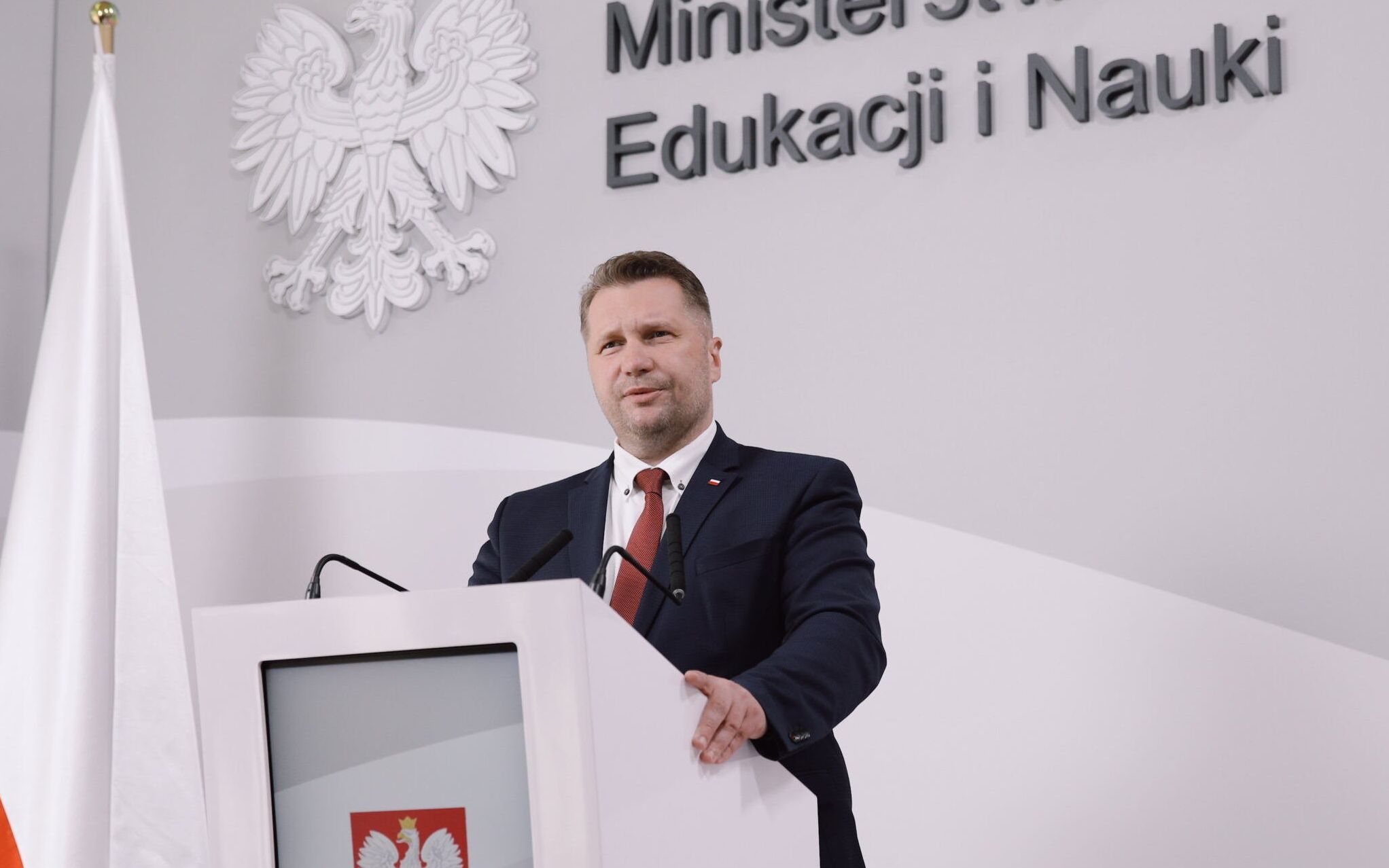 07.07.2021 Warszawa , ul. Hoza 20 . Minister Edukacji i Nauki Przemyslaw Czarnek podczas konferencji prasowej ws programu wsparcia uczniow po pandemii .
Fot. Dawid Zuchowicz / Agencja Gazeta