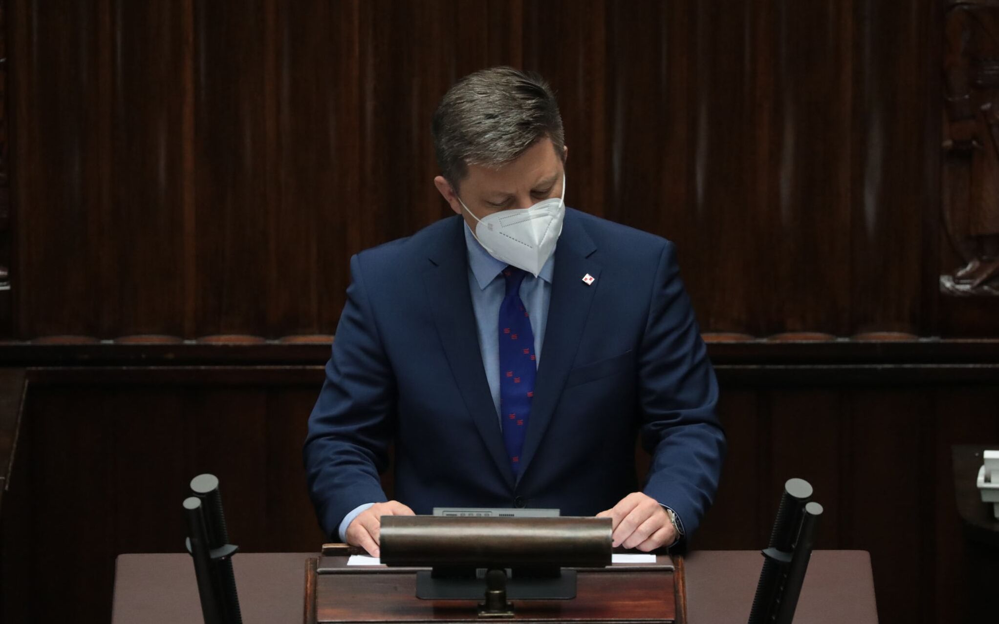 23.06.2021 Warszawa , ulica Wiejska Sejm . Minister Michal Dworczyk podczas debaty nad wnioskiem o wotum nieufnosci dla ministra , szefa Kanclarii Prezesa Rady Mministrow Michala Dworczyka .
Fot. Slawomir Kaminski / Agencja Gazeta