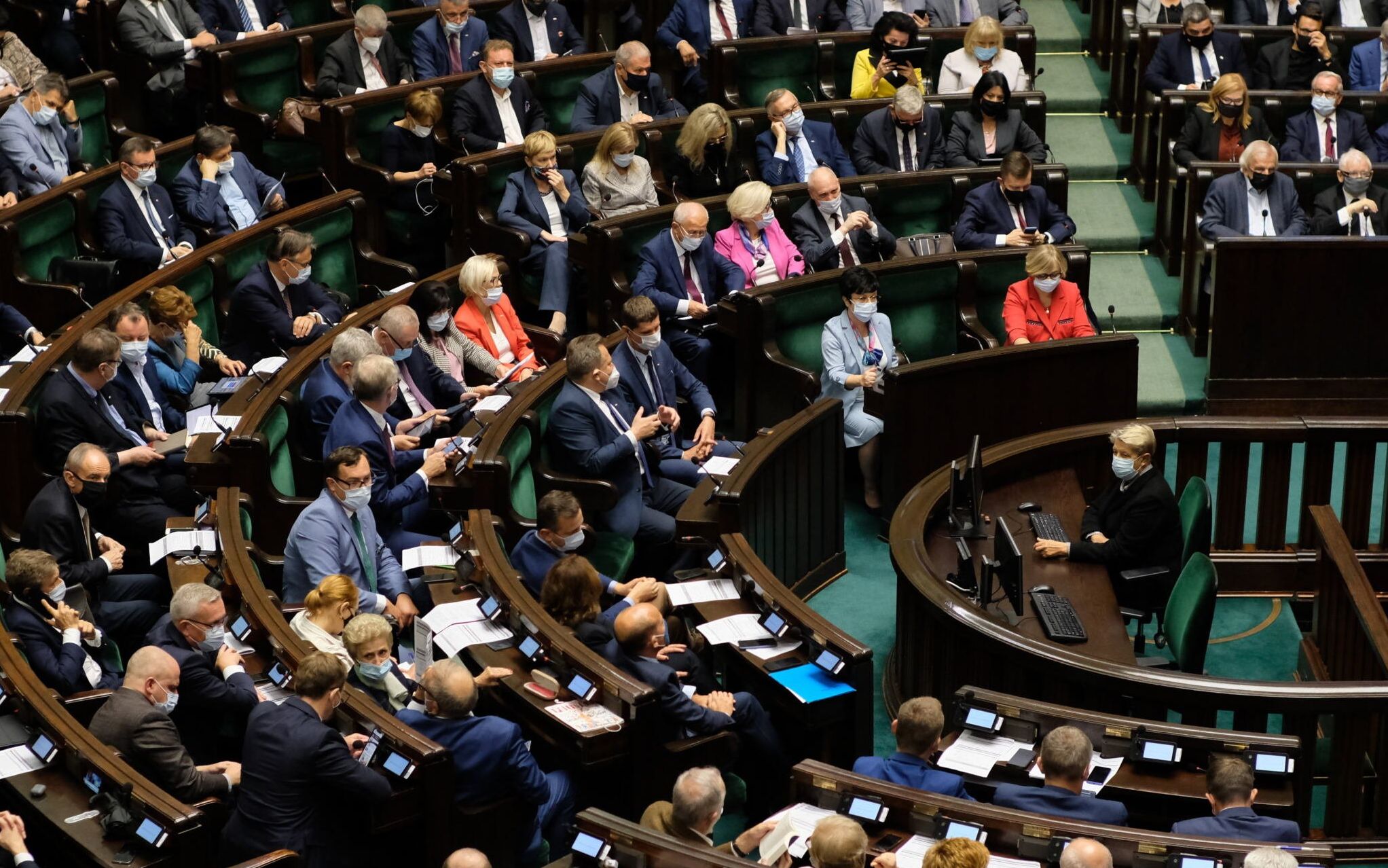 17.09.2021 Warszawa , ul Wiejska , Sejm . Poslowie podczas bloku glosowan .
Fot. Slawomir Kaminski / Agencja Gazeta
