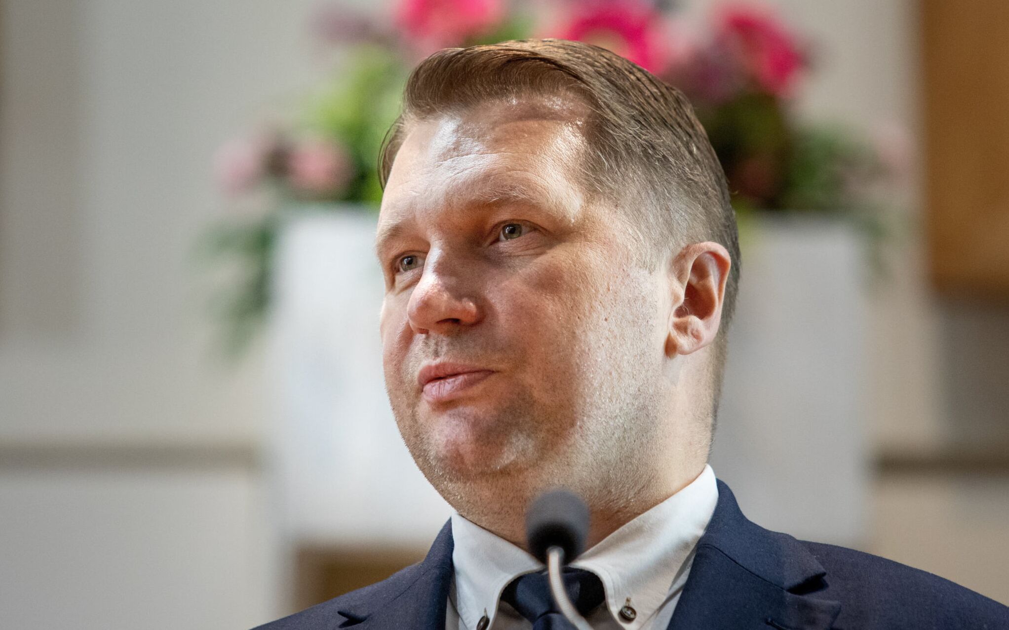 17.10.2021 Lublin . Katolicki Uniwersytet Lubelski . Inauguracja roku akademickiego . Minister edukacji i nauki Przemyslaw Czarnek podczas wykladu inauguracyjnego '' Spor o praworzadnosc ''. 
Fot. Jakub Orzechowski / Agencja wyborcza.pl