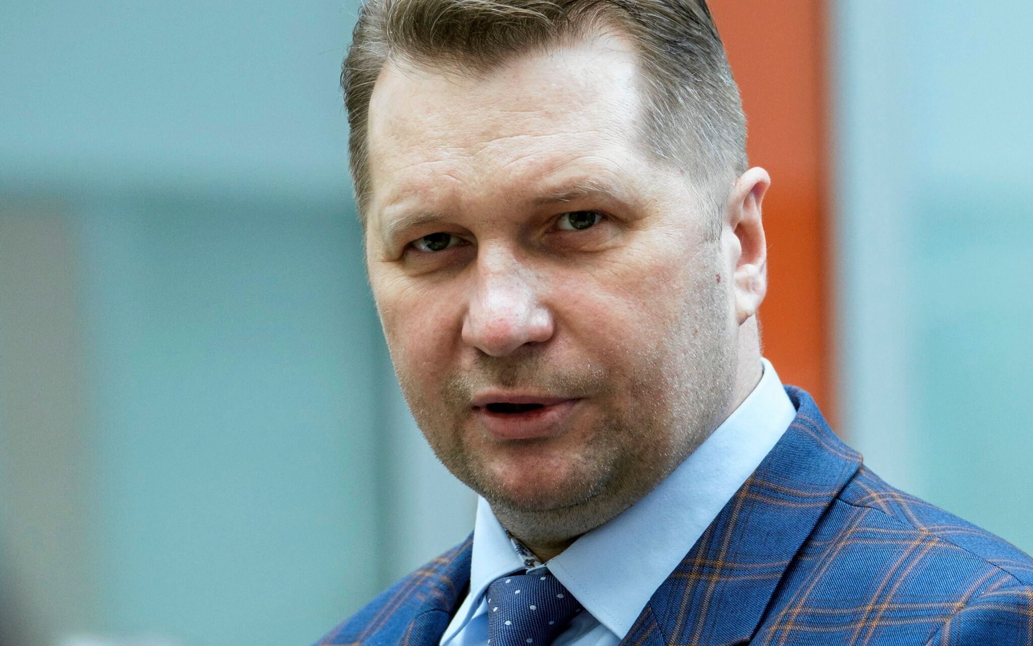 03.01.2022 Rzeszow , Uniwersytet Rzeszowski . Minister edukacji w rzadzie PiS Przemyslaw Czarnek podczas podczas konferencji prasowej , na ktorej poinformowano o zwiekszeniu subwencji dla UR o 3 mln zl .
Fot. Patryk Ogorzalek / Agencja Wyborcza.pl