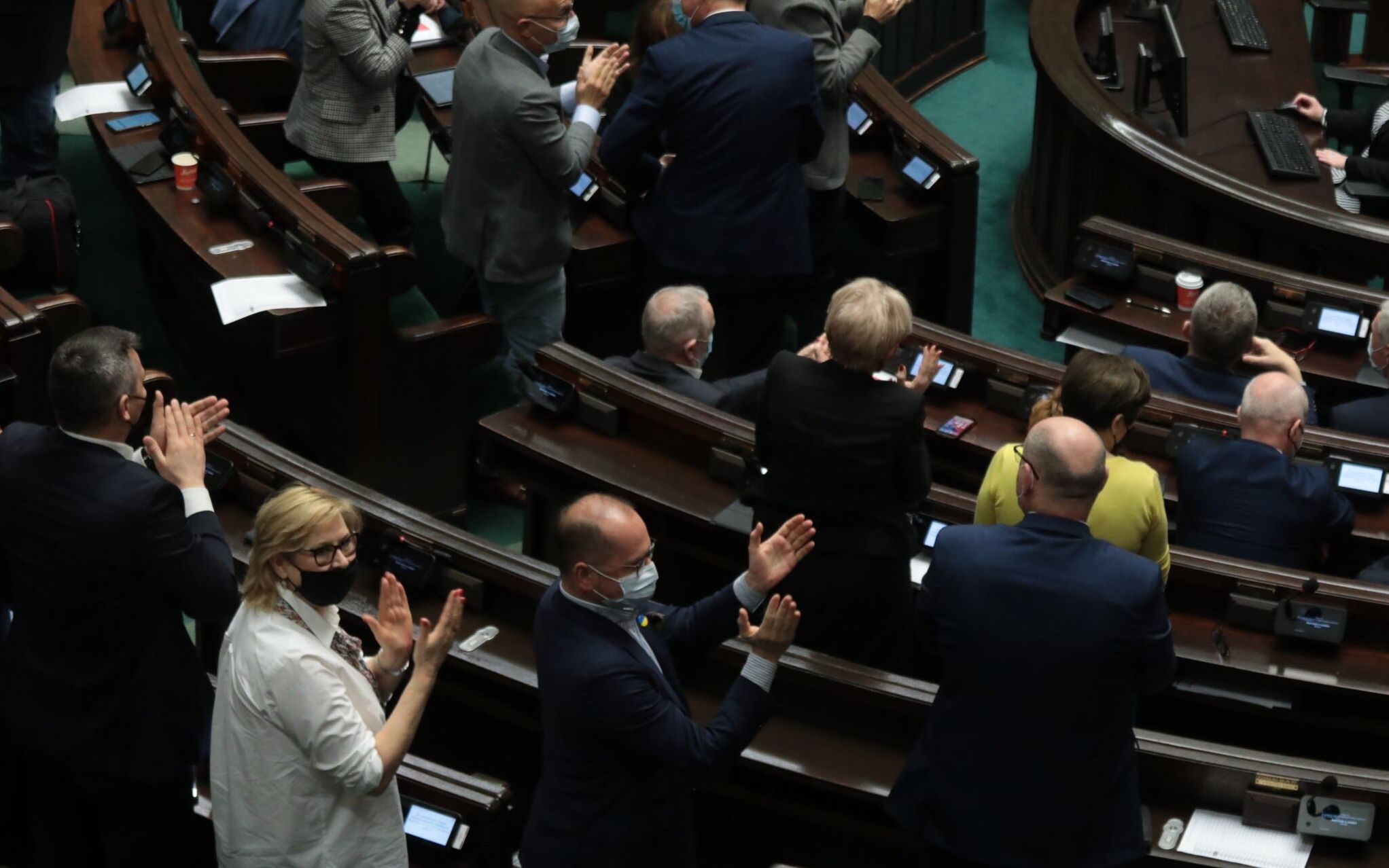12.03.2022 Warszawa , ul Wiejska , Sejm . Poslowie podczas trzeciego czytania rzadowego projektu ustawy o pomocy dla Ukrainy .
Fot. Slawomir Kaminski / Agencja Wyborcza.pl