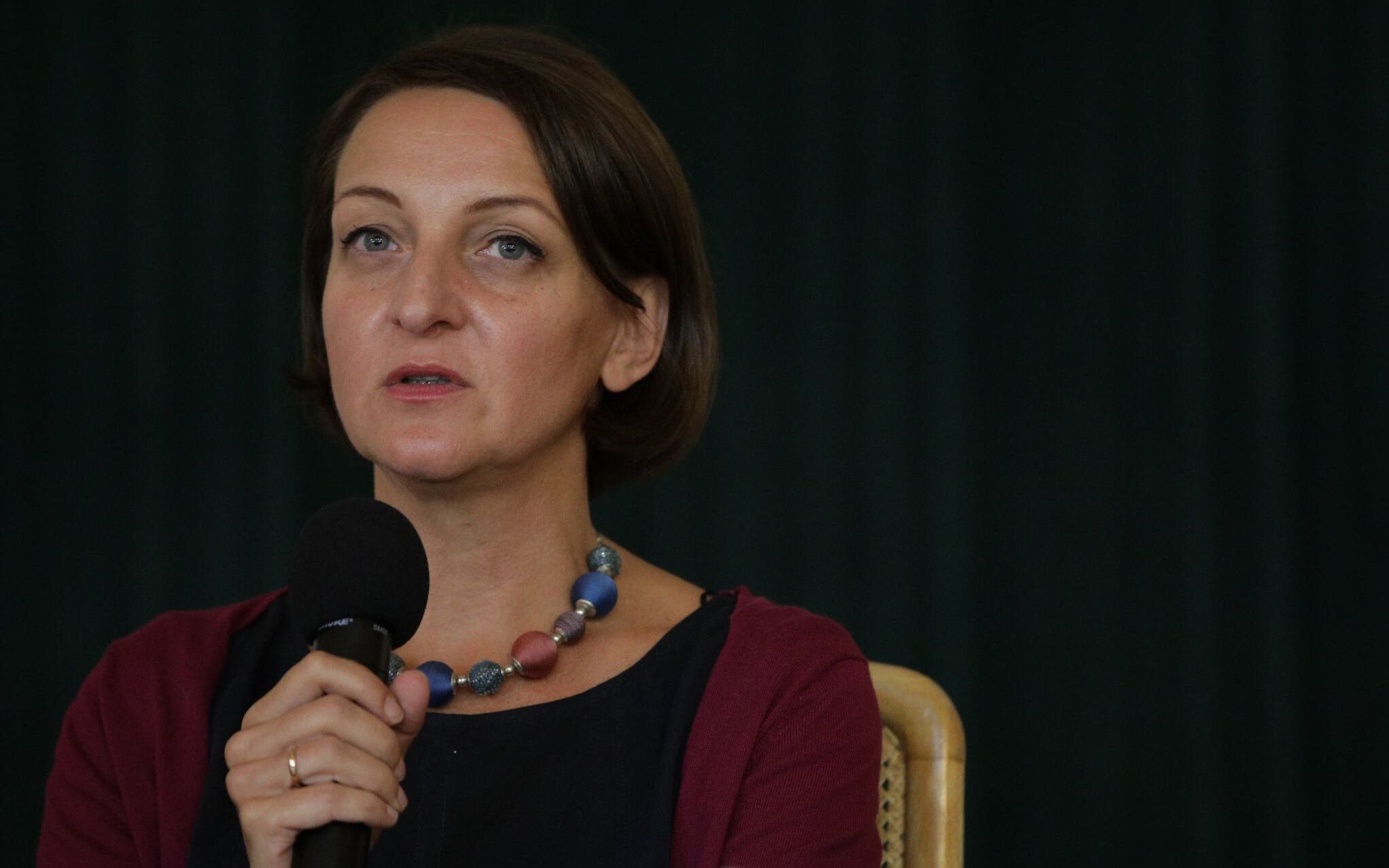 02.09.2020 Warszawa , Zamek Krolewski . Wiceminister kultury i dziedzictwa narodowego oraz generalny konserwator zabytkow Magdalena Gawin podczas konferencji prasowej w zwiazku z 40. rocznica wpisania warszawskiego Starego Miasta na Liste Dziedzictwa UNESCO .
Fot. Dawid Zuchowicz / Agencja Gazeta