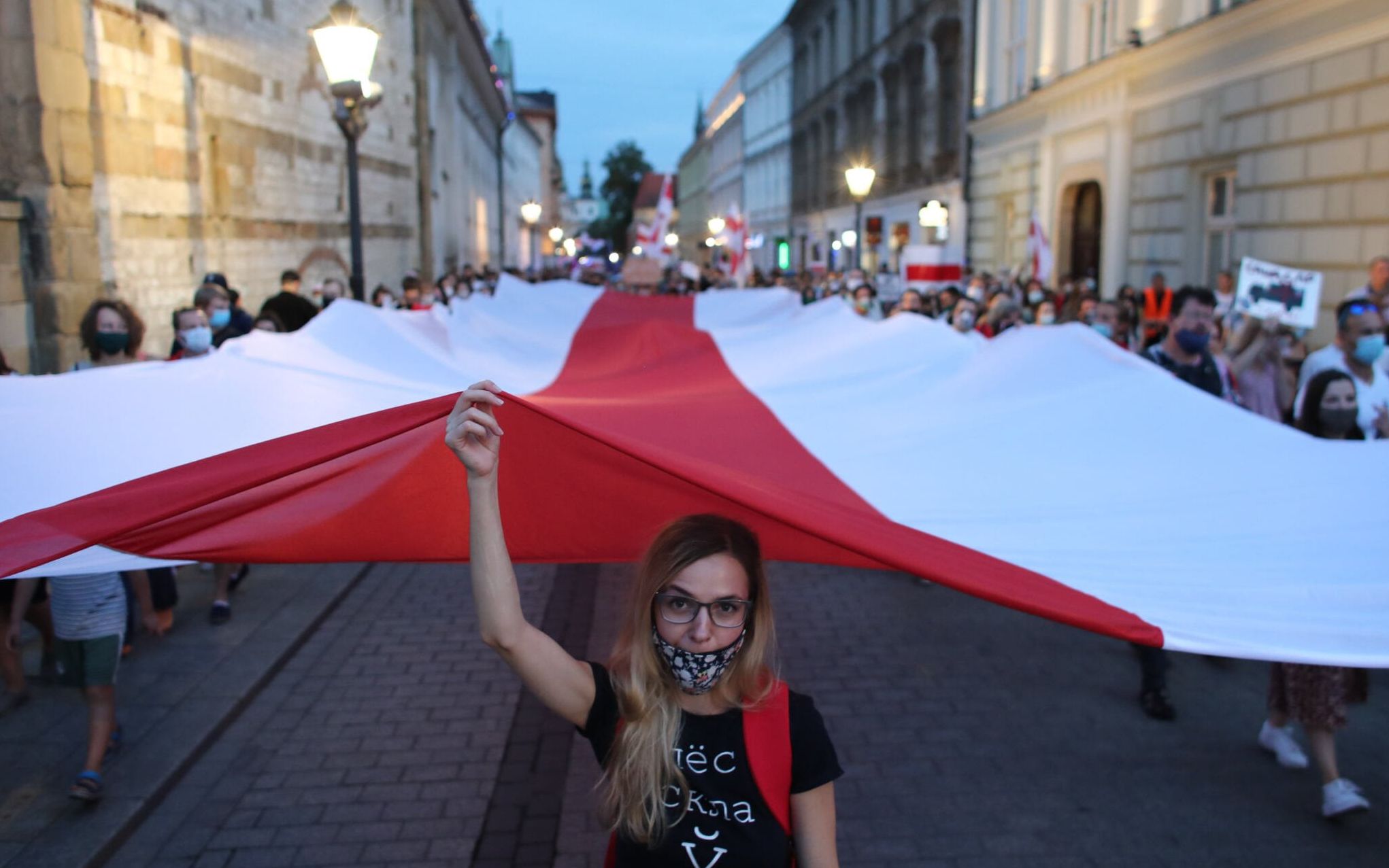 12/20
30.08.2020 Krakow . Marsz solidarnosci z Bialorusia . 
Fot. Jakub Wlodek / Agencja Gazeta *** Local Caption *** .