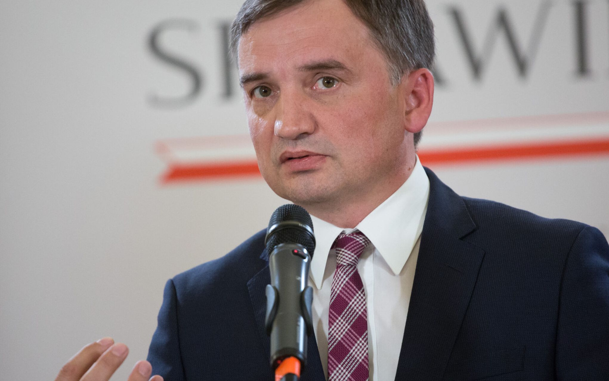 Zbigniew Ziobro na konferencji prasowej