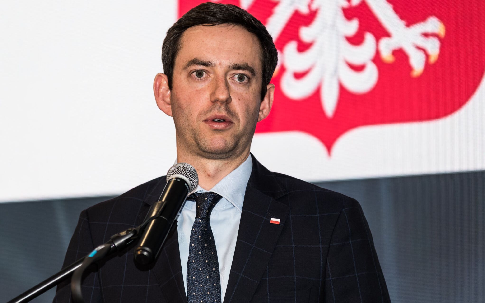 30.10.2018 Walbrzych . Nz wiceminister Marcin Ociepa podczas uroczystosci uruchomienia linii produkcyjnej przekladni do samochodow hybrydowych Toyoty w Walbrzychu . 
Fot. Tomasz Pietrzyk / Agencja Gazeta