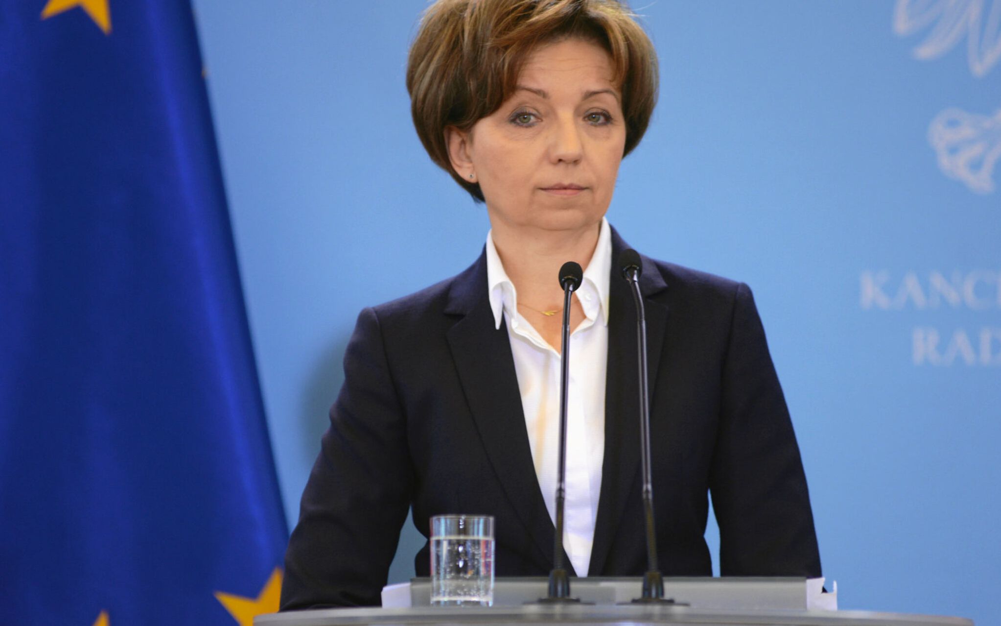 06.03.2019 Warszawa , KPRM . Prezes Panstwowego Funduszu Rehabilitacji Osob Niepelnosprawnych Marlena Malag podczas konferencji prasowej .
Fot. Maciek Jazwiecki / Agencja Gazeta