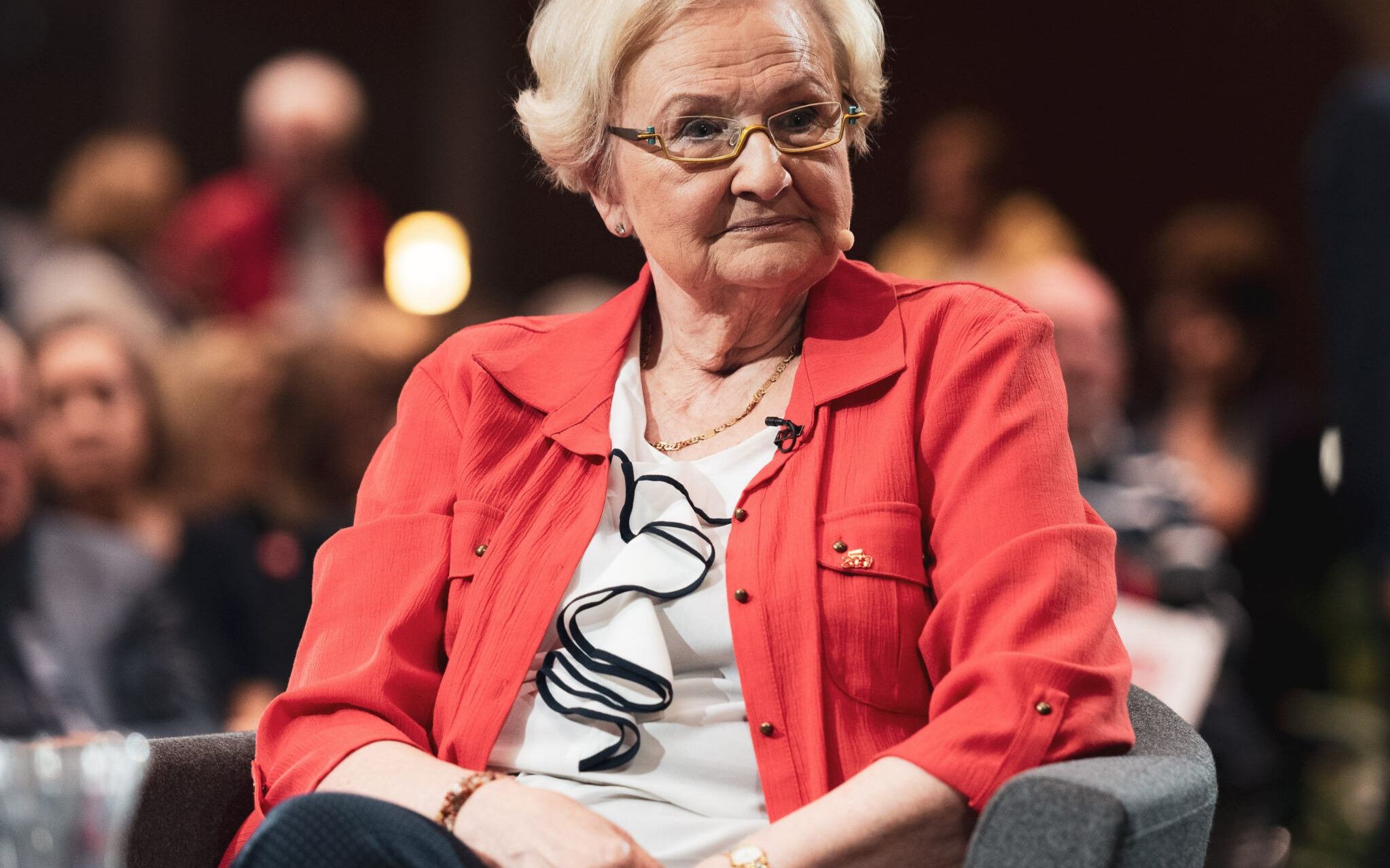 02.06.2019 Gdansk , Pl. Solidarnosci 1 . Europejskie Centrum Solidarnosci. Ogrod zimowy . Debata o wolnosci w ECS z udzialem Stefana Chwina , Ewy Letowskiej , Michala Rusinka i Timothego Asha .  Nz Ewa Letowska
Fot. Martyna Niecko / Agencja Gazetaa