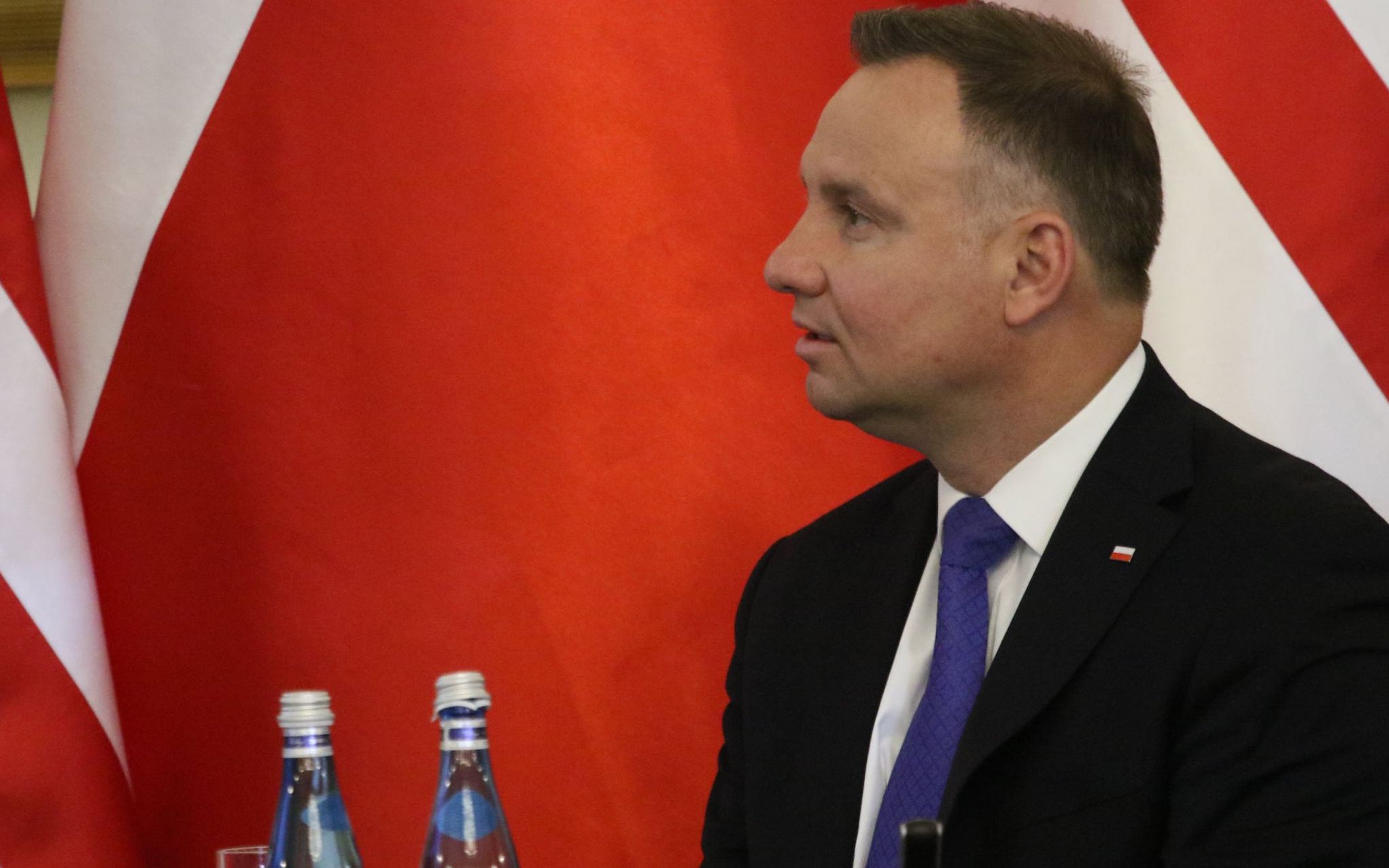 25.06.2020 Warszawa , Krakowskie Przedmiescie , Palac Prezydencki . Prezydent RP Andrzej Duda podczas spotkania z amerykanskimi przedsiebiorcami dzialajacymi w Polsce . Spotkanie odbylo sie tuz po powrocie prezydenta z USA .
Fot. Slawomir Kaminski / Agencja Gazeta