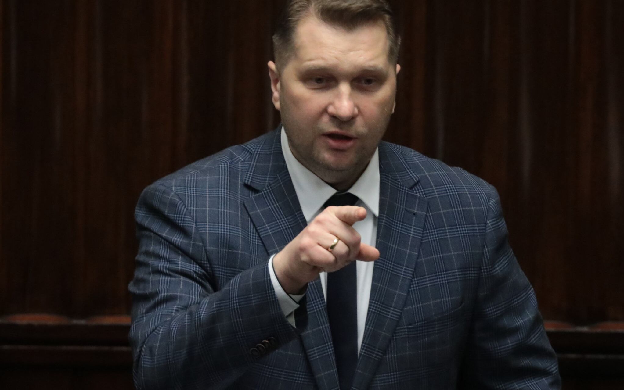 12.01.2022 Warszawa , ul Wiejska , Sejm . Poslowie podczas 46 Posiedzenia .Nz. Przemyslaw Czarnek . 
Fot. Slawomir Kaminski / Agencja Wyborcza.pl