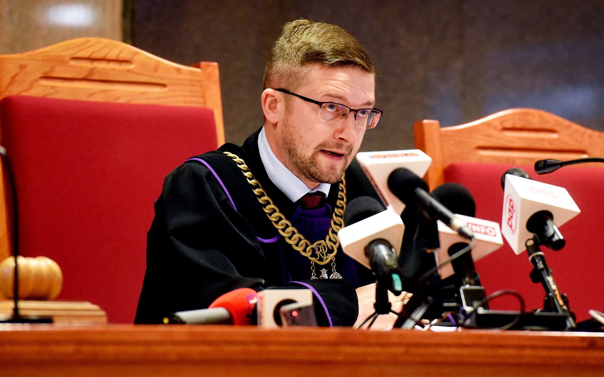 24.01.2020 Olsztyn , Sad Okregowy w Olsztynie . Sedzia Pawel Juszczyszyn podczas rozprawy dot . ujawnienia list poparcia dla kandydatow do neo - KRS . 
Fot . Robert Robaszewski / Agencja Gazeta