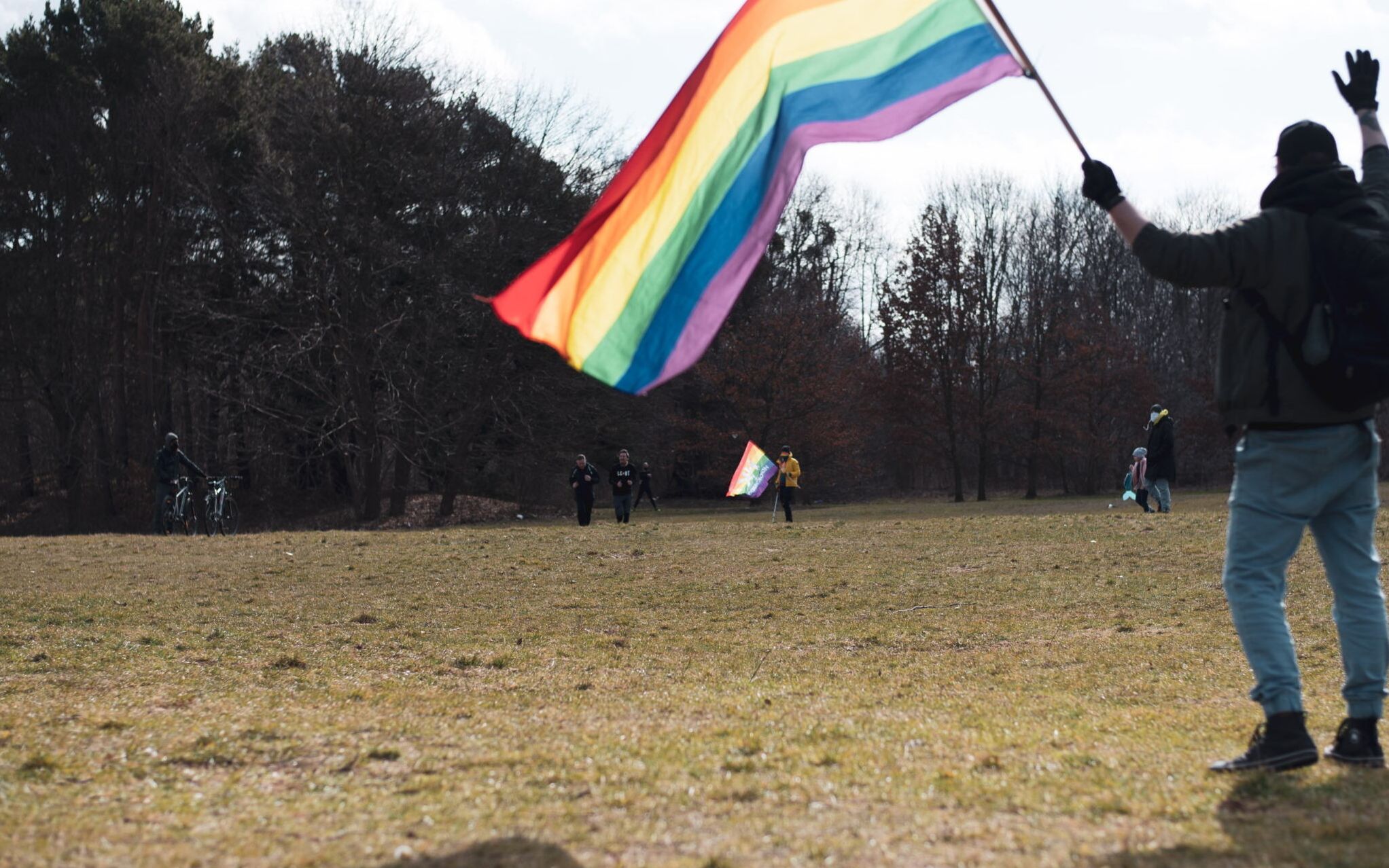 28.03.2021 Gdansk . Park im. Ronalda Regana  . Gdanski Bieg Rownosci solidaryzujacy sie z osobami pobitymi podczas treningu grupy Homokomando w Gdansku .
Fot. Martyna Niecko / Agencja Gazeta