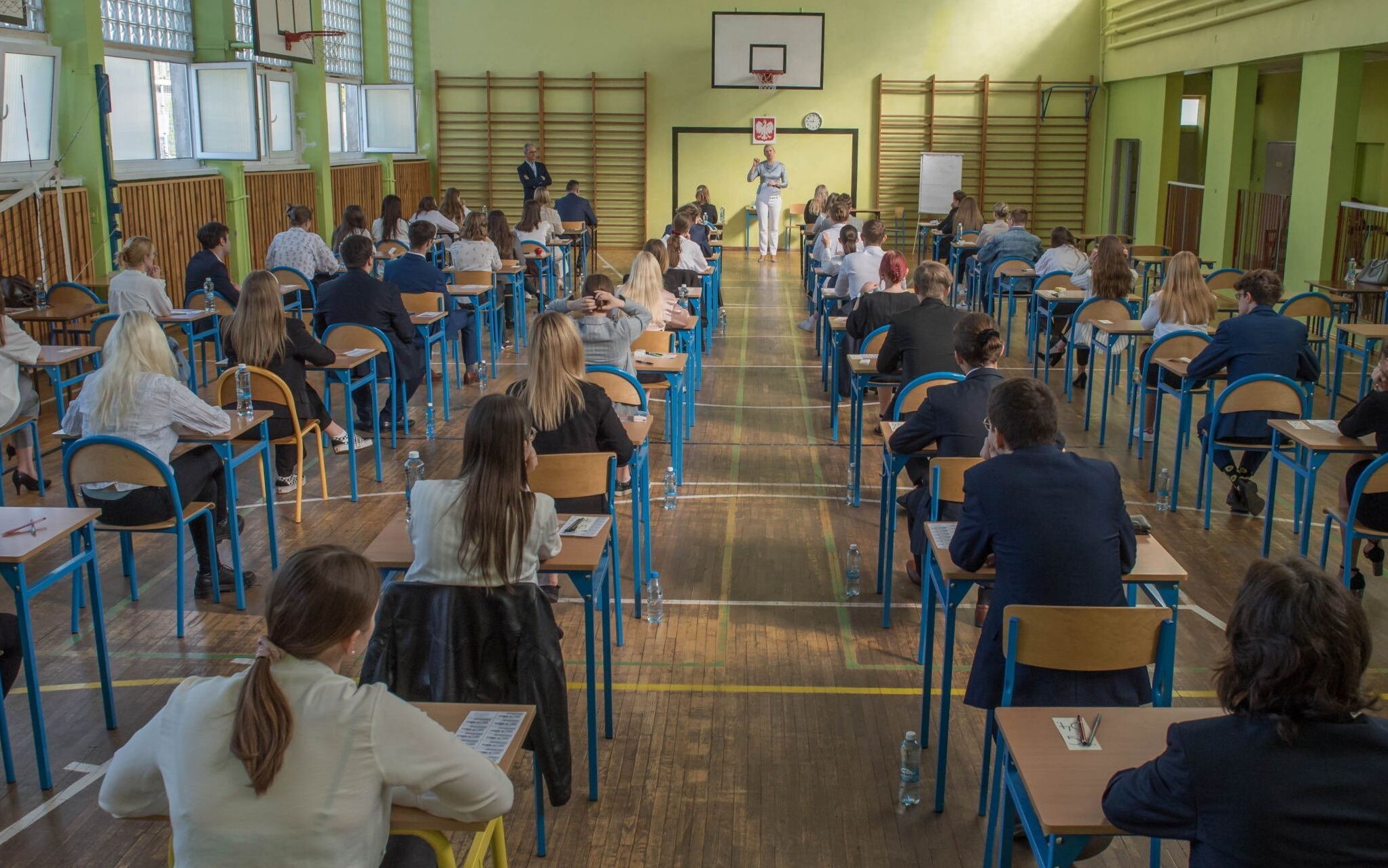 04.05.2022 Zielona Gora , uliza Zachodnia . V Liceum Ogolnoksztalcace . Matura pisemna z jezyka polskiego .
Fot. Wladyslaw Czulak / Agencja Wyborcza.pl