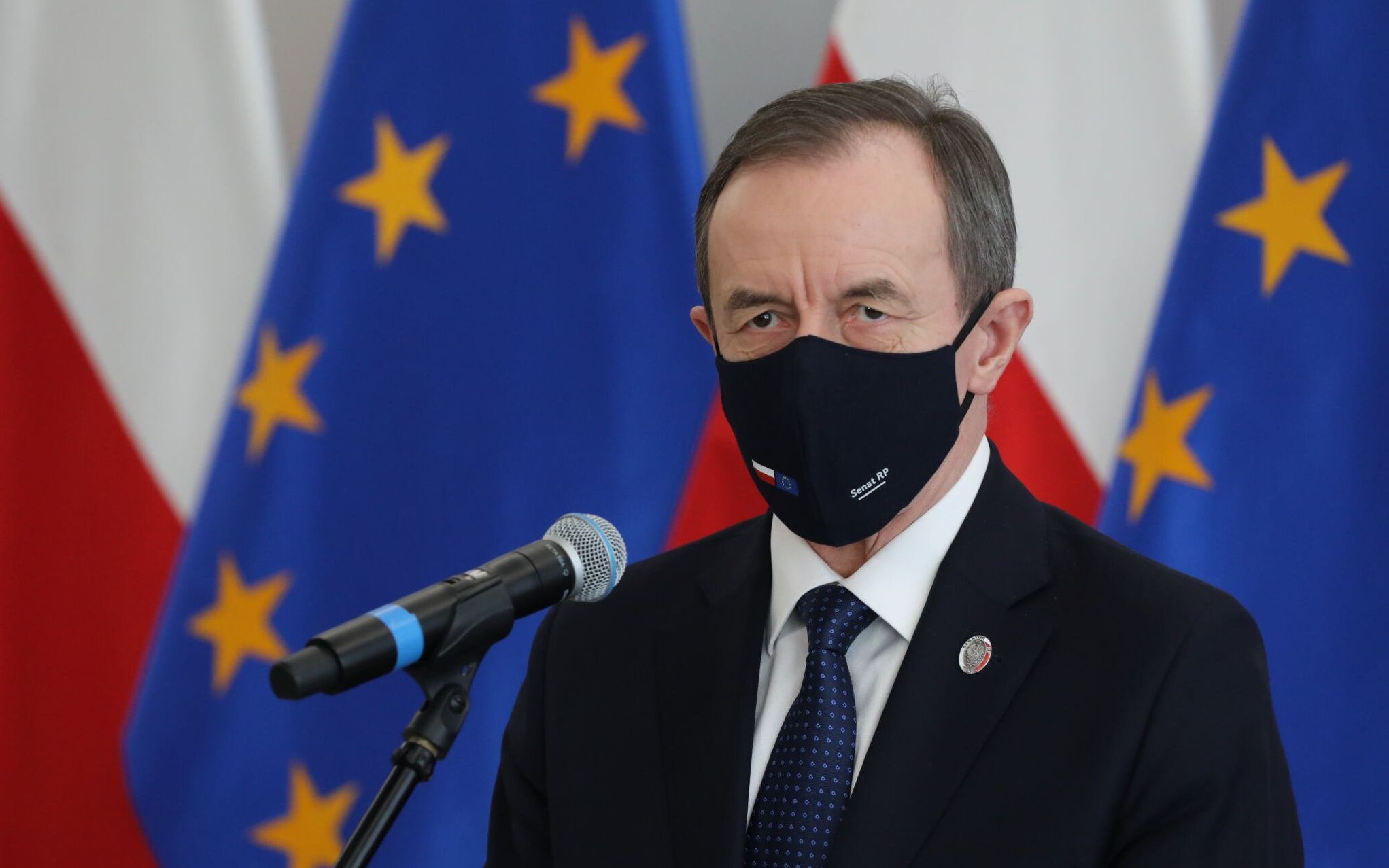 11.01.2021 Warszawa . Senat . Marszalek Tomasz Grodzki podczas konferencji prasowej przed 20 . posiedzeniem Senatu X kadencji .
Fot. Slawomir Kaminski / Agencja Gazeta