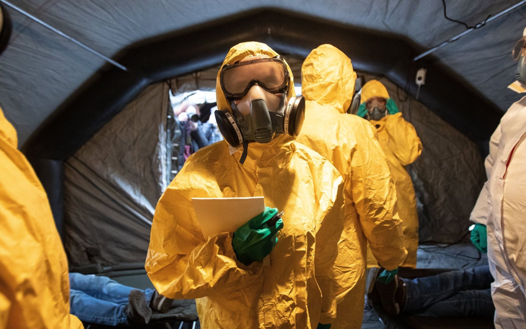 04.03.2020 Lublin . Samodzielny Publiczny Szpital Wojewodzki imienia Jana Bozego . Cwiczenia sluzb medycznych i ratunkowych na wypadek wybuchu epidemii koronawirusa .
Fot. Jakub Orzechowski / Agencja Gazeta