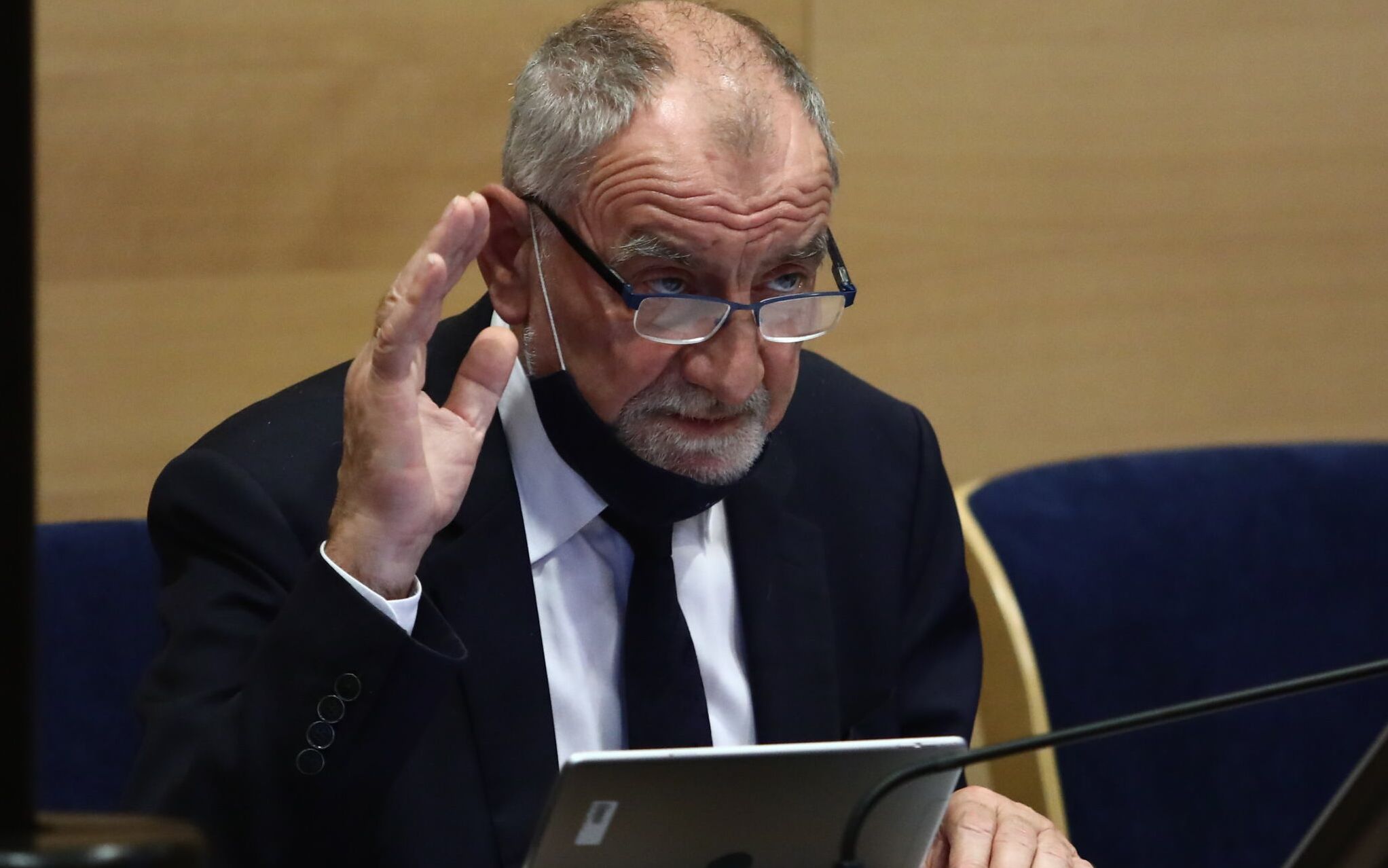 27.09.2021 Krakow . Urzad Marszalkowski . Jan Tadeusz Duda podczas sesji Sejmiku Wojewodztwa Malopolskiego w sprawie deklaracji przeciwko LGBT. 
Fot. Jakub Porzycki / Agencja Gazeta
