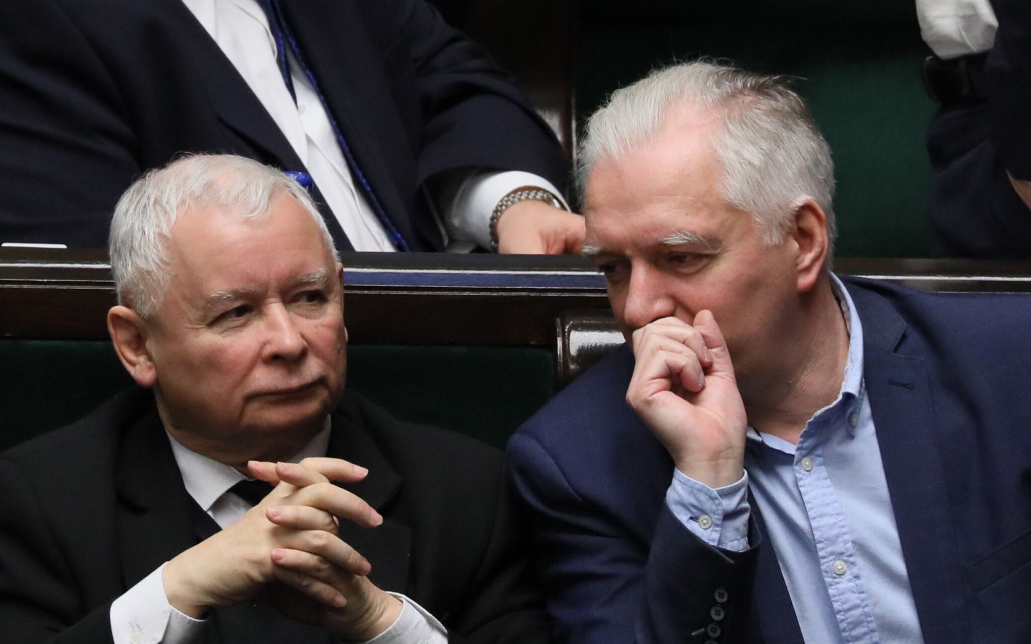 14.12.2018 Warszawa , ulica Wiejska . Sejm . Waldemar Andzel , Jaroslaw Kaczynski , Jaroslaw Gowin podczas porannego bloku glosowan .
Fot. Slawomir Kaminski / Agencja Wyborcza.pl