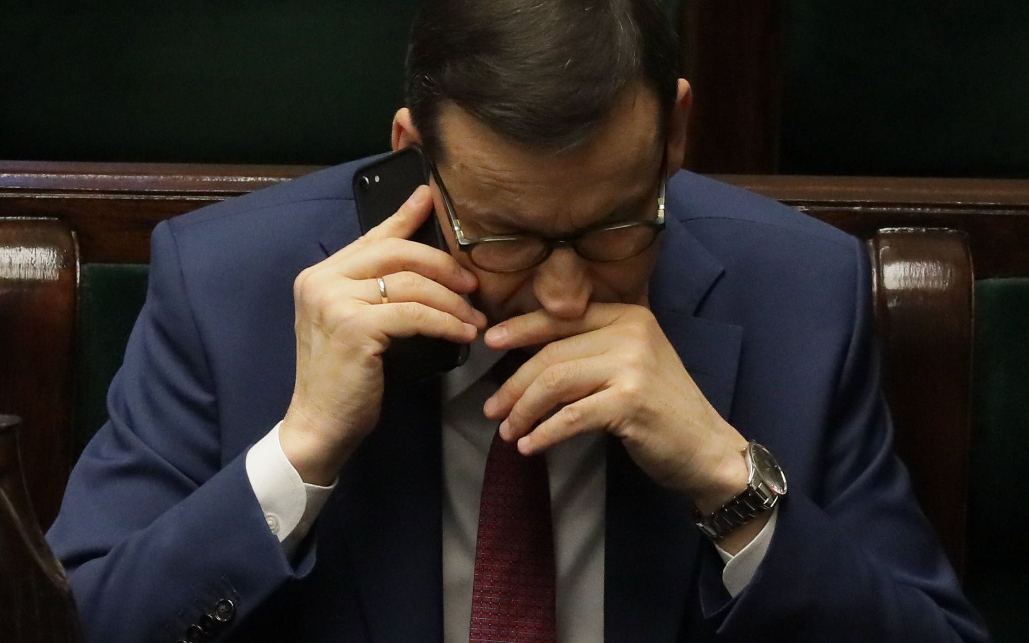 29.04.2020 Warszawa , Sejm . Premier Mateusz Morawiecki podczas posiedzenia w czasie epidemii koronawirusa . Wiekszosc poslow pracuje zdalnie 
Fot. Slawomir Kaminski / Agencja Gazeta