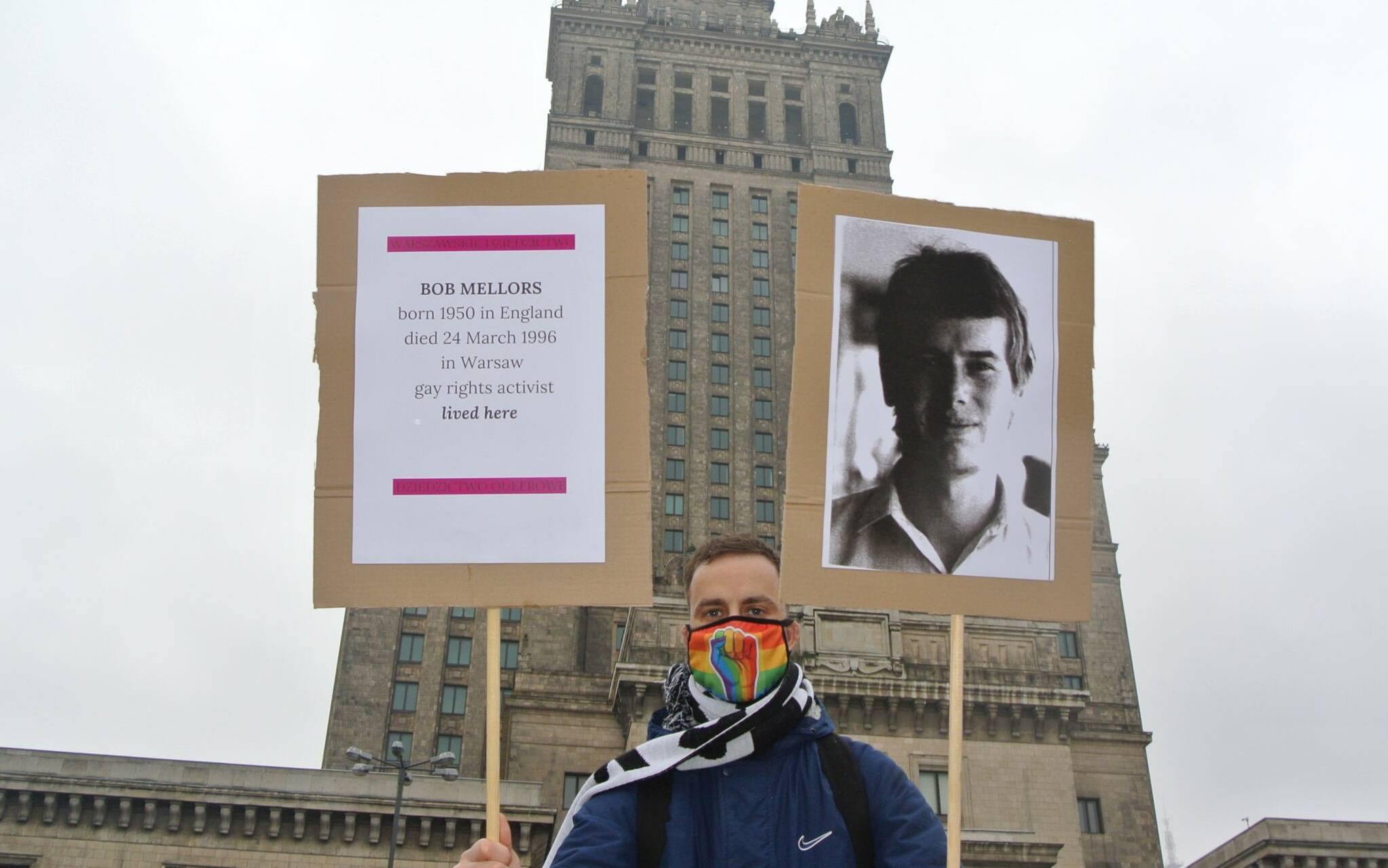 Grafika do artykułu 25 lat temu zamordowano w Warszawie Boba Mellorsa, symbol brytyjskiego ruchu LGBT