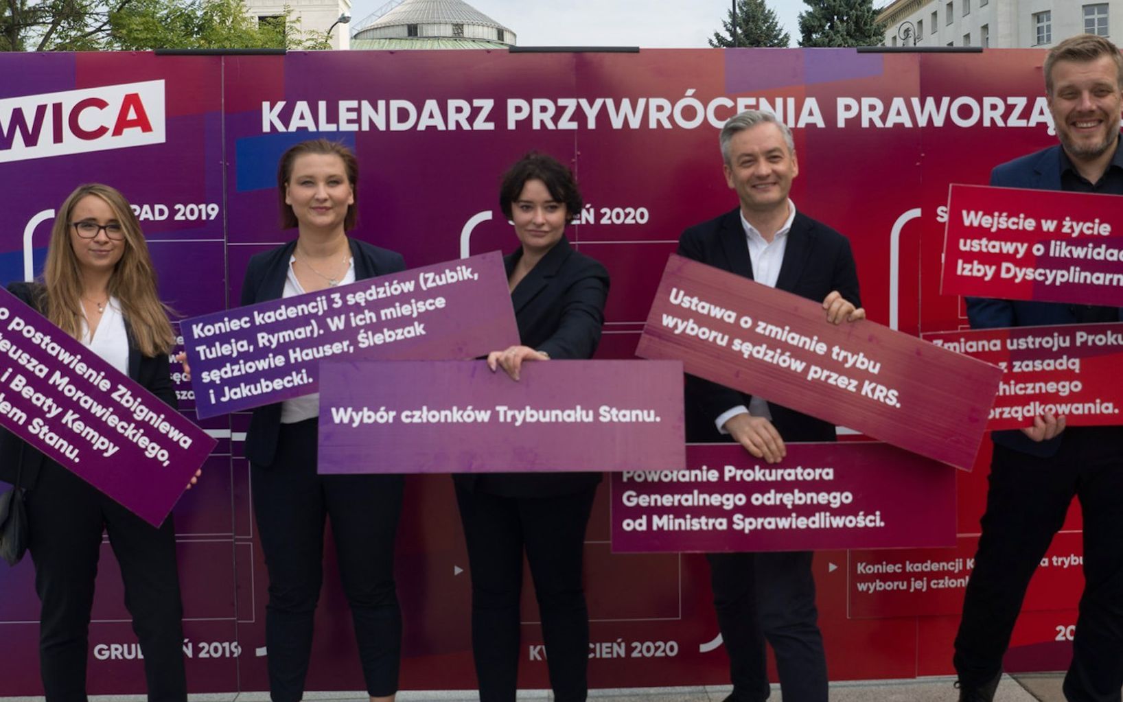 Grafika do artykułu Lewica ma program naprawy TK, SN i KRS. Zapowiada Trybunał Stanu dla Morawieckiego i Ziobry