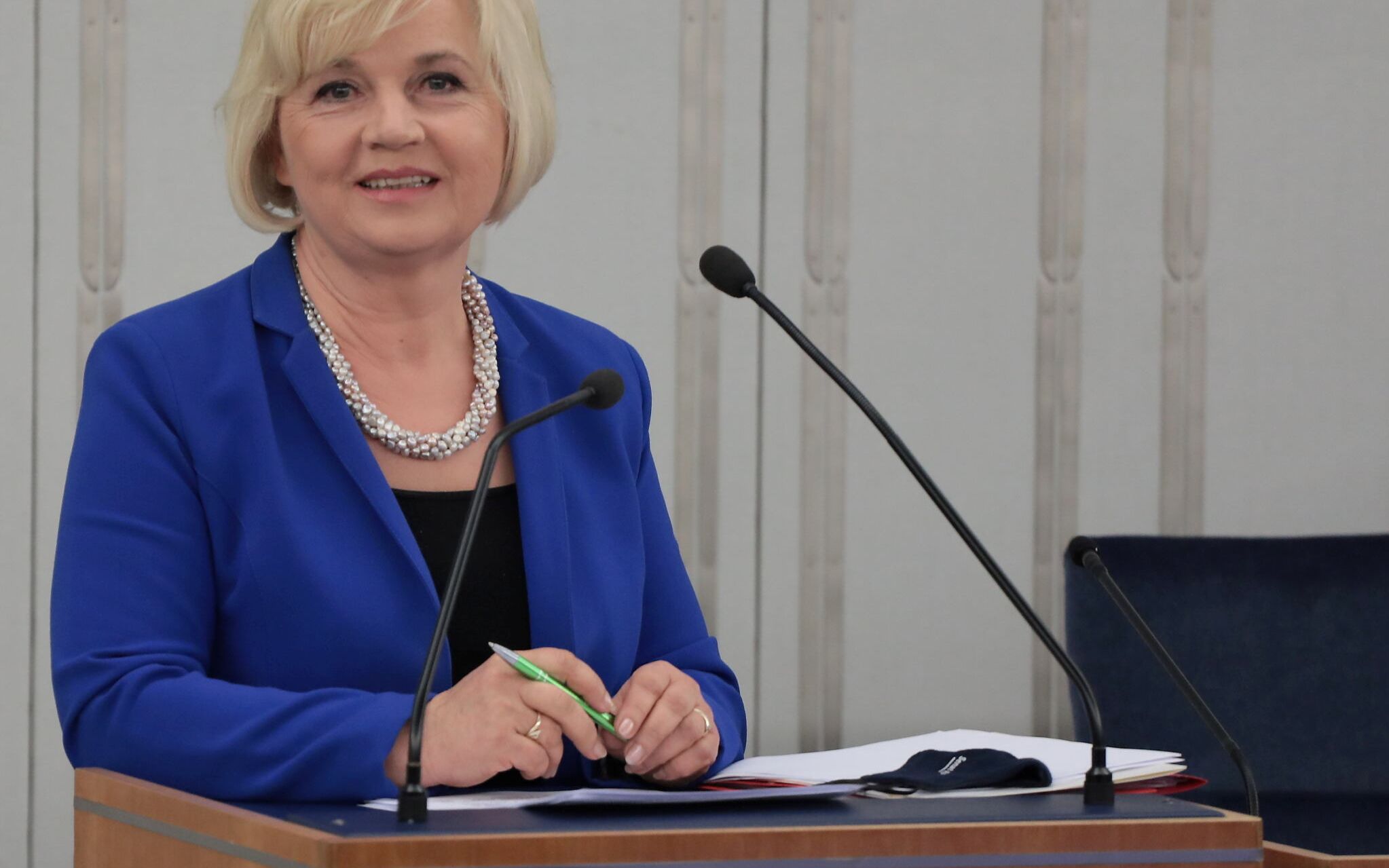 18.06.2021 Warszawa , ul Wiejska , Senat . Senator Lidia Staron podczas glosowanie ws. jej kandydatury na Rzecznika Praw Obywatelskich ( jest jedyna kandydatka ). 
Fot. Slawomir Kaminski / Agencja Gazeta