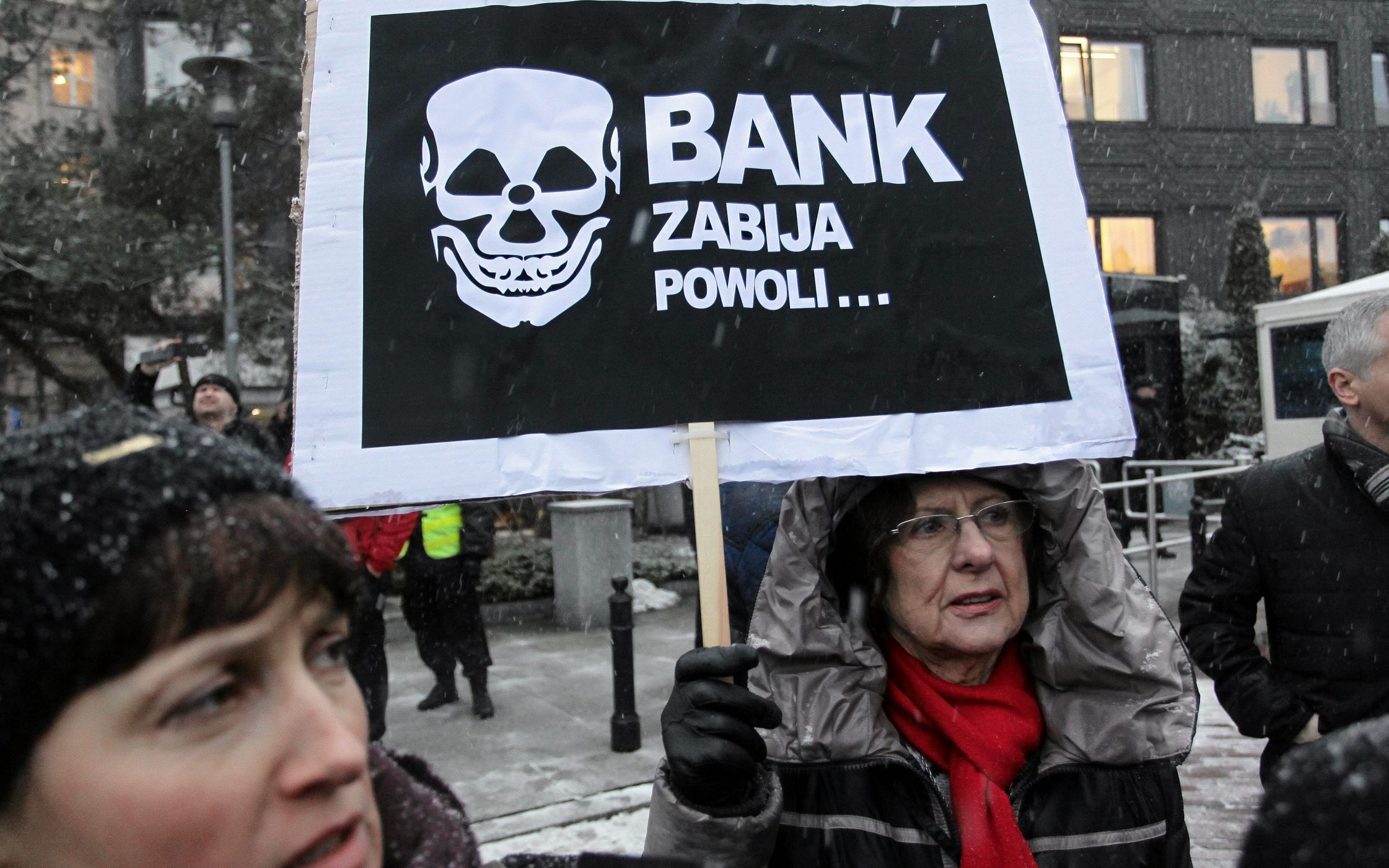 15.01.2016 Warszawa , demonstracja frankowiczow pod Sejmem .
Fot . Slawomir Kaminski / Agencja Gazeta