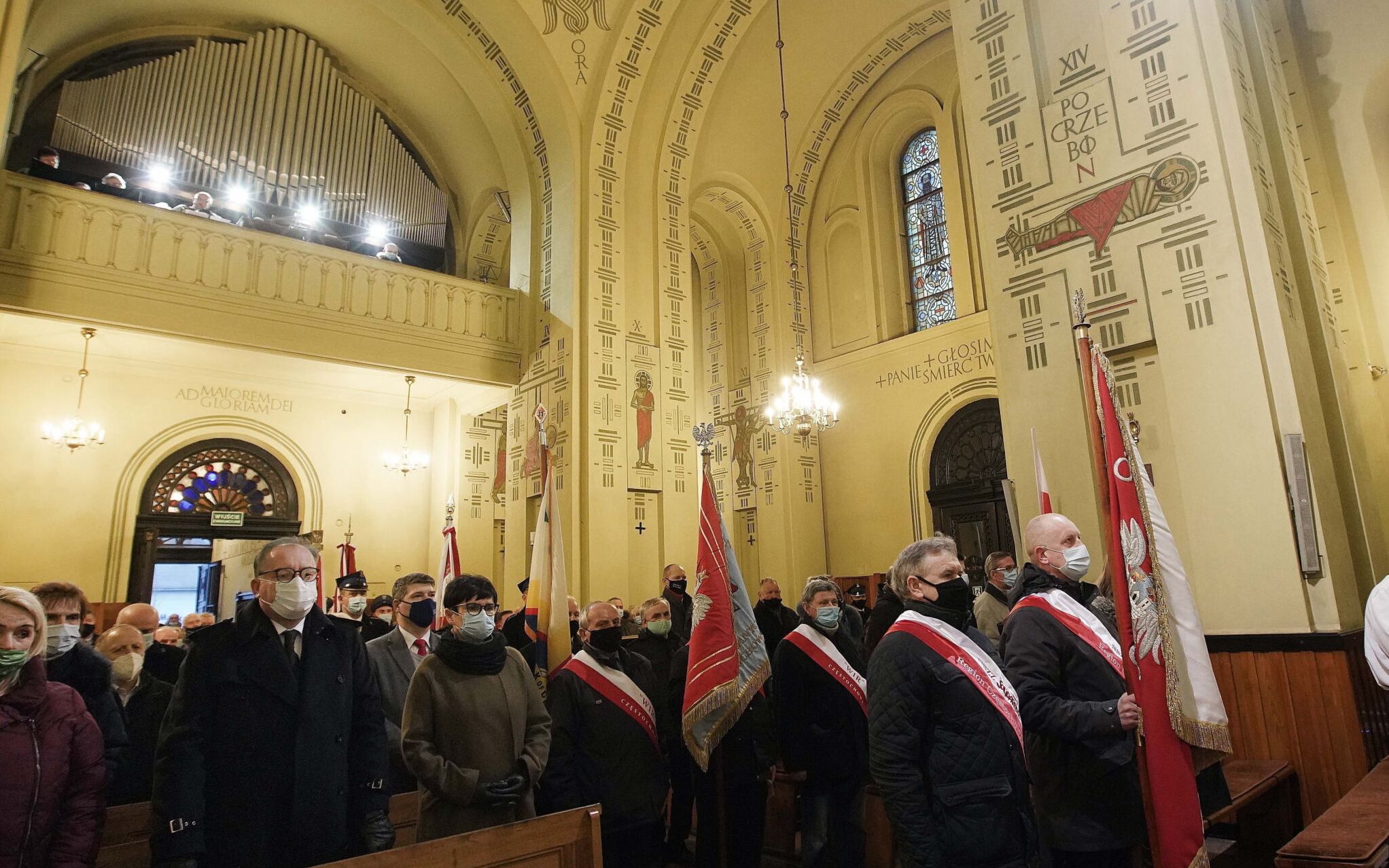 01.03.2021 Czestochowa , plac Bieganskiego . Narodowy Dzien Pamieci '' Zolnierzy Wykletych ''. Msza swieta w kosciele pod wezwaniem swietego Jakuba . 
Fot. Grzegorz Skowronek / Agencja Gazeta