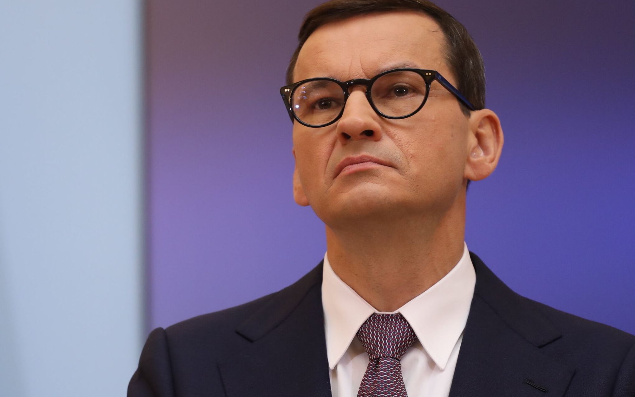 06.09.2021 Warszawa , Al. Ujazdowskie 1/3 , KPRM . Premier Mateusz Morawiecki , minister spraw wewnetrznych i administracji Mariusz Kaminski oraz Komendant Glowny Strazy Granicznej gen. dyw. SG Tomasz Praga podczas wspolnej konferencji prasowej .
Fot. Maciek Jazwiecki / Agencja Wyborcza.pl