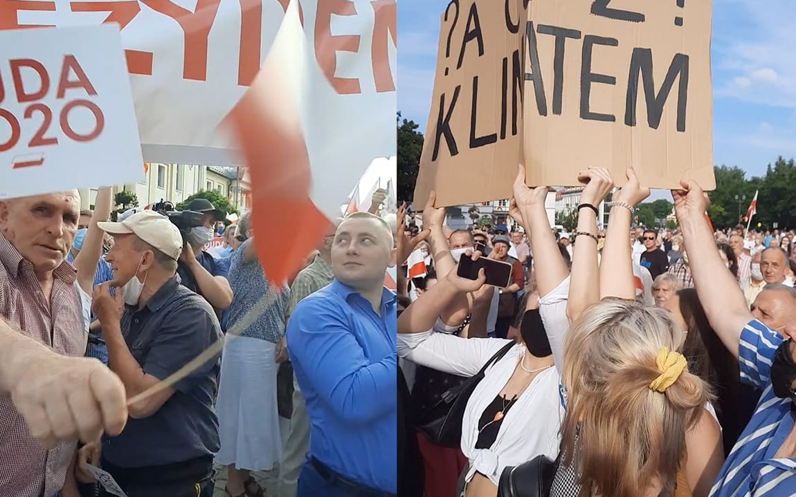 Grafika do artykułu Nastoletni obrońcy klimatu bici, opluwani i napastowani seksualnie na wiecach Andrzeja Dudy