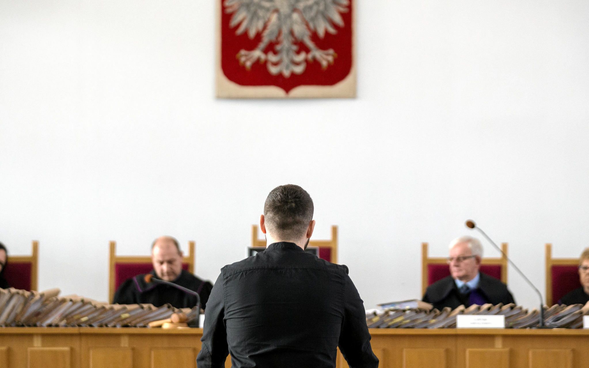 UWAGA ! 
BRAK ZGODY SADU NA PUBLIKACJE WIZERUNKU I DANYCH OSOBOWYCH OSKARZONYCH
 
10.12.2019 Katowice , Sad Okregowy . Maly swiadek koronny Dawid T podczas procesu kibolskiej bojowki Ruchu Chorzow .
 Fot. Grzegorz Celejewski / Agencja Gazeta