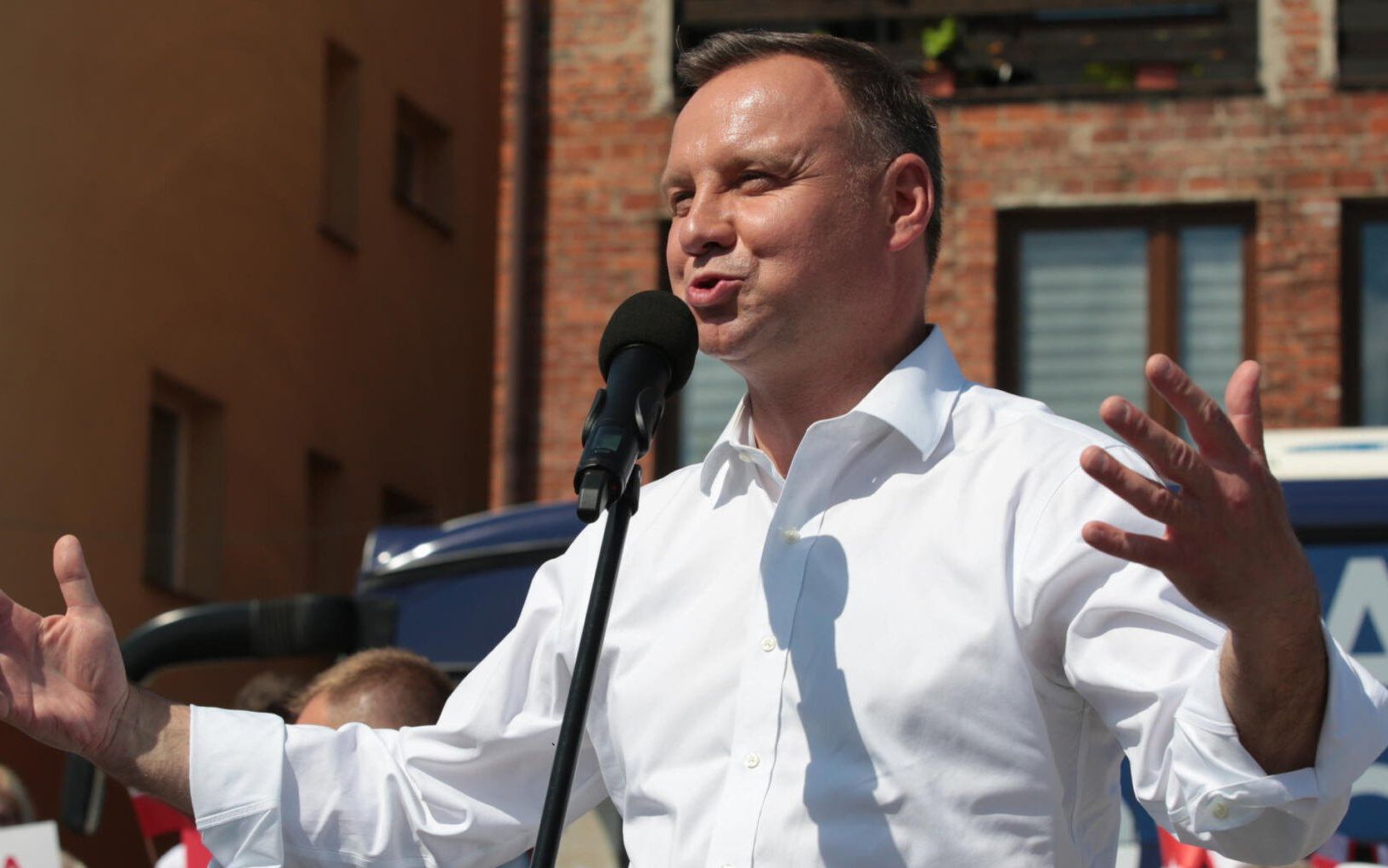 06.07.2020 Starachowice . Prezydent Andrzej Duda (C) podczas wizyty w ramach kampanii wyborczej .
Fot. Pawel Malecki / Agencja Gazeta