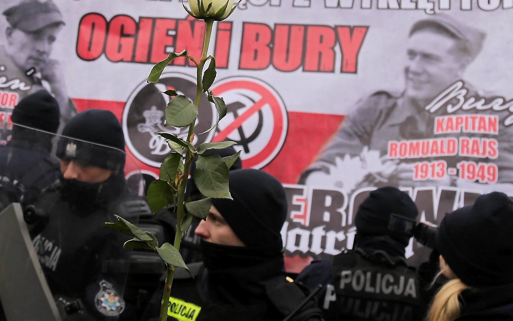 23.02.2019  Hajnowka . Czwarty Hajnowski Marsz Pamieci Zolnierzy Wykletych . Uczestnikami marszu byli ONR , Mlodziez Wszechpolska , Narodowa Hajnowka .
Fot. Agnieszka Sadowska/ Agencja Gazeta. *** Local Caption *** .