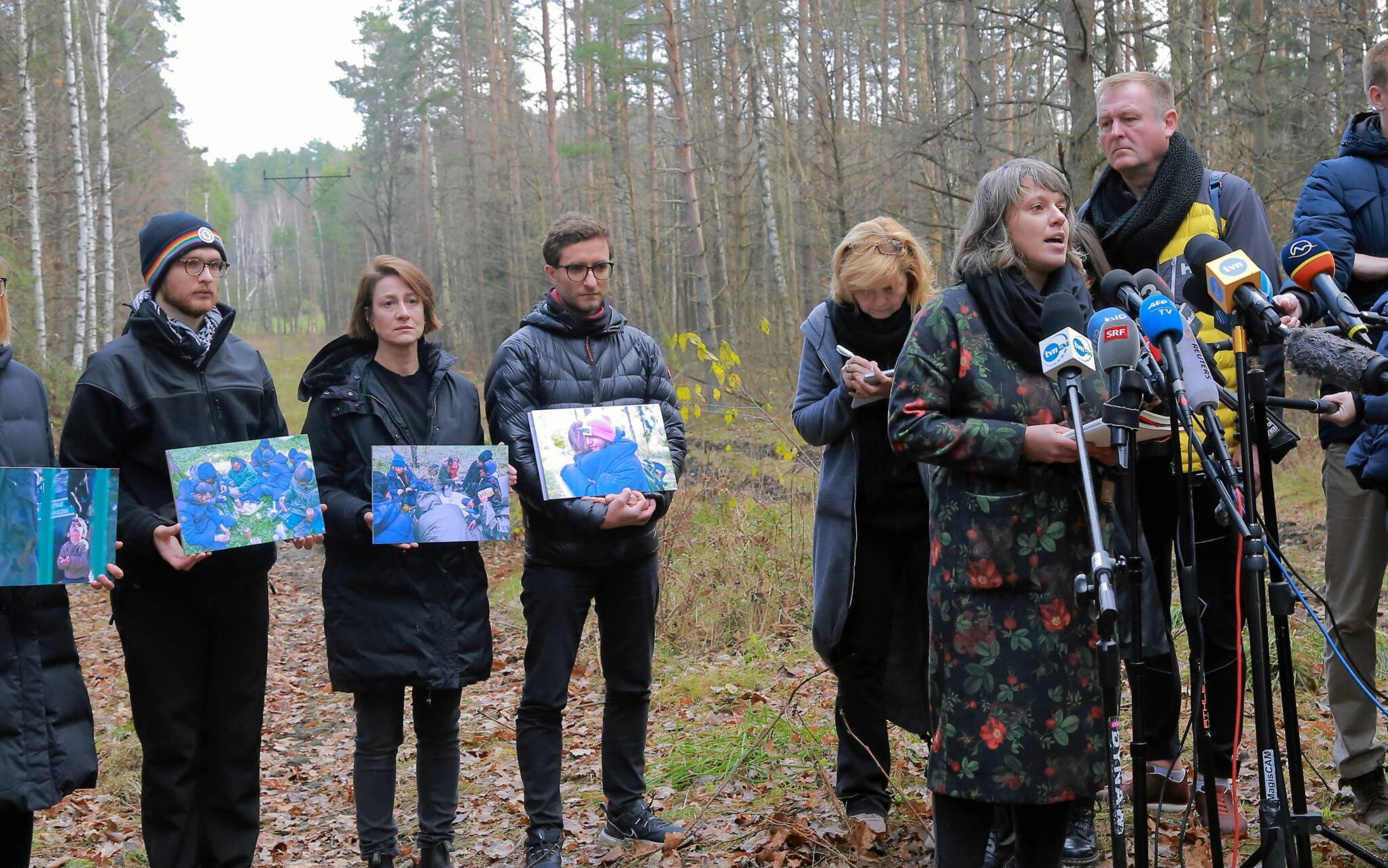 12.11.2021 Kuznica . Konferencja prasowa Grupy Granica  . 
Fot. Agnieszka Sadowska/ Agencja Wyborcza.pl. *** Local Caption *** .