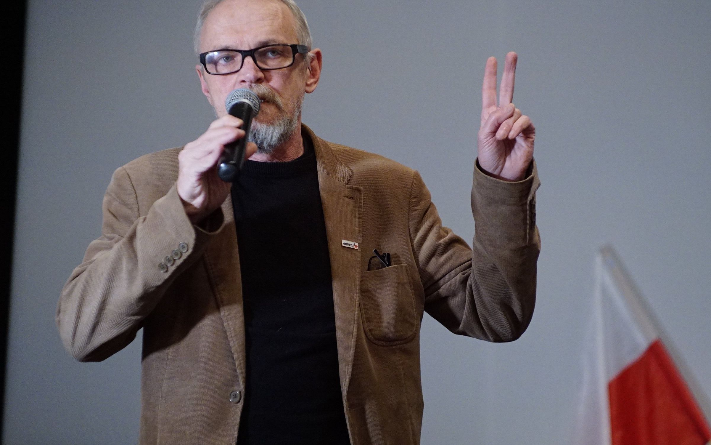 29.01.2019 Poznan , Scena na Pietrze . Pawel Kasprzak z Obywatele RP na spotkaniu z mieszkancami Poznania . 
Fot. Lukasz Cynalewski / Agencja Gazeta