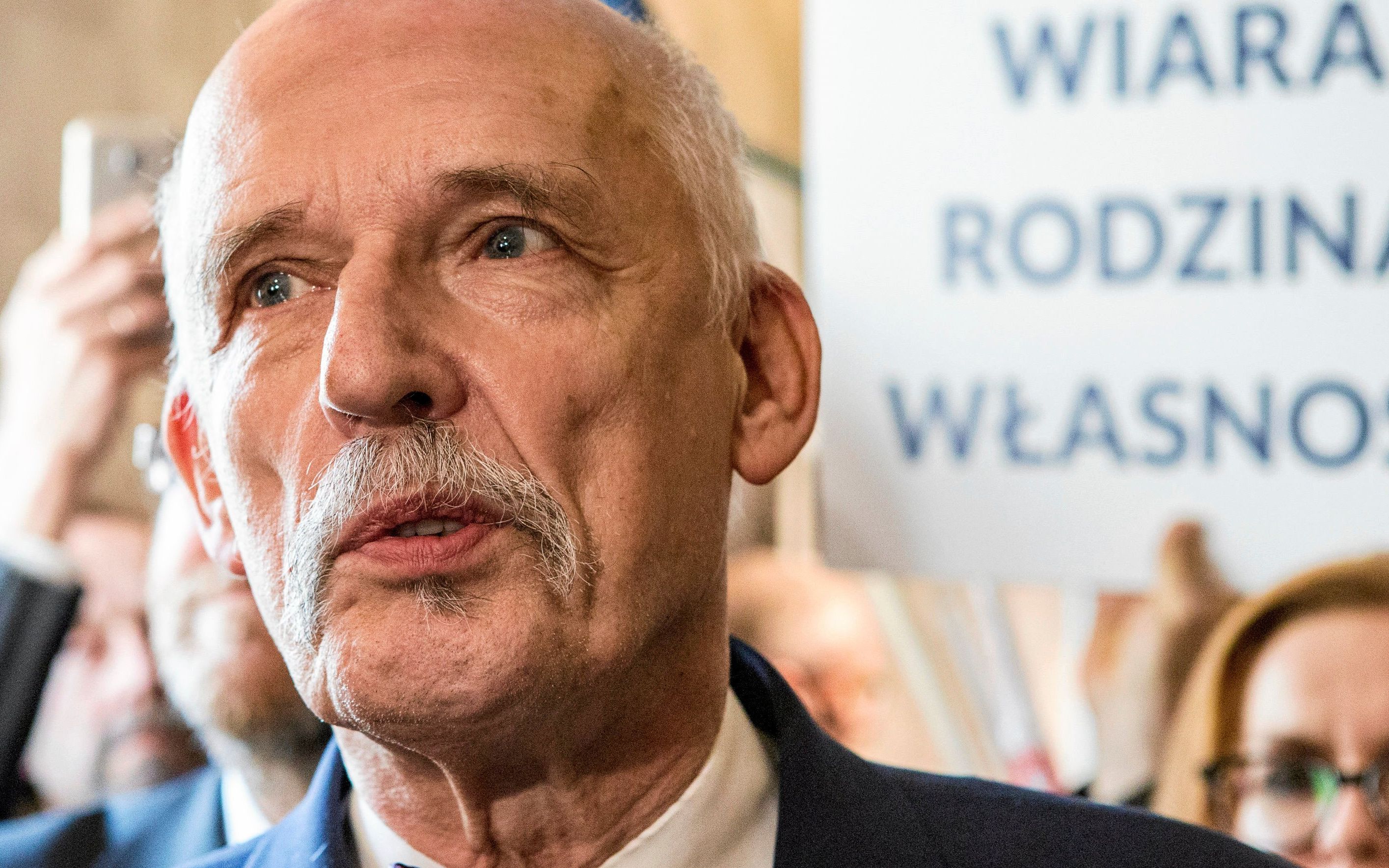 14.04.2019 Rzeszow . Hotel Ferdynand . Konwencja wyborcza Konfederacji Korwin Braun Liroy Narodowcy . Janusz Korwin-Mikke .
Fot. Grzegorz Bukala / Agencja Gazeta