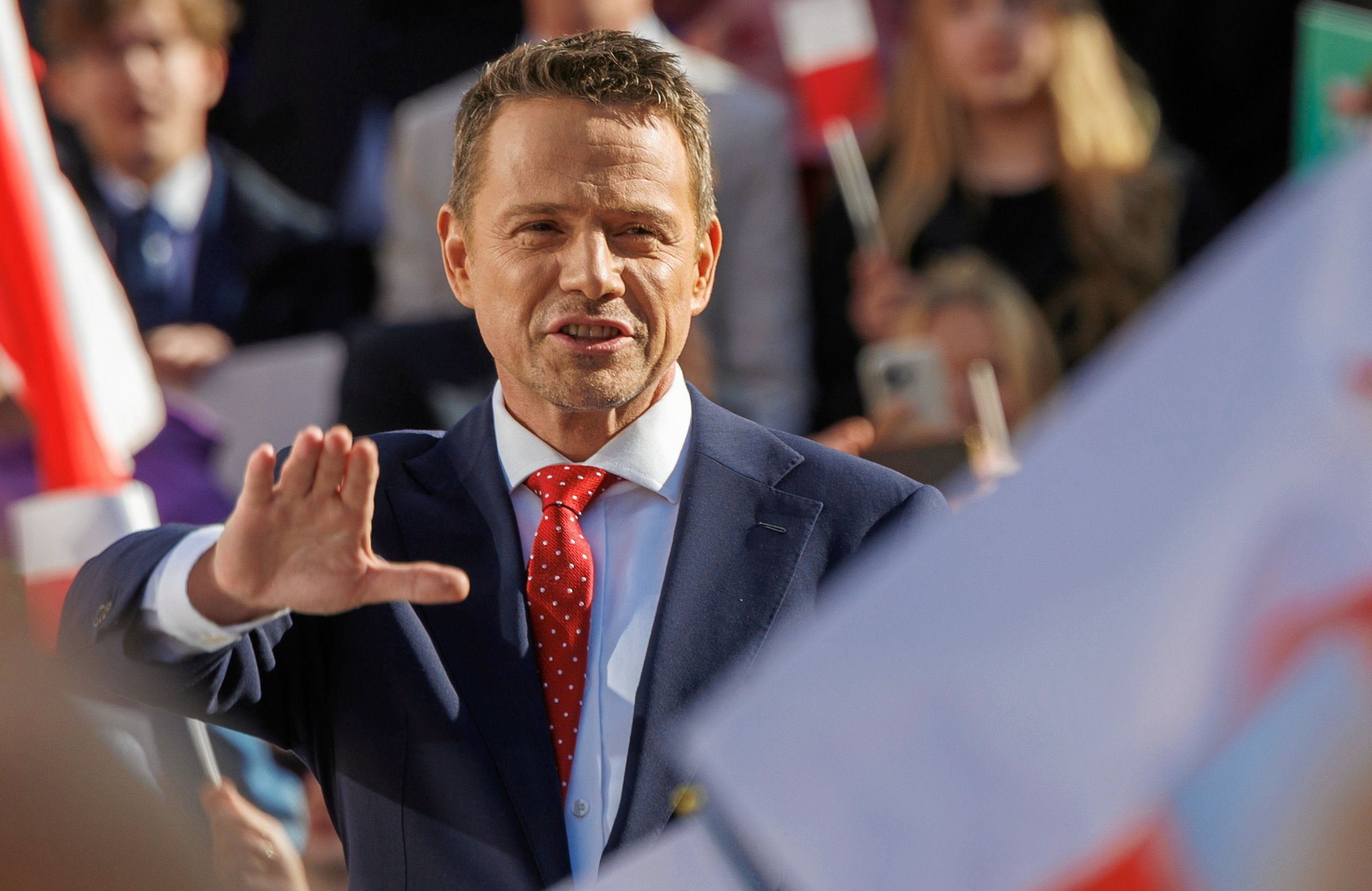 Kandydat na prezydenta RP Rafal Trzaskowski we Wroclawiu