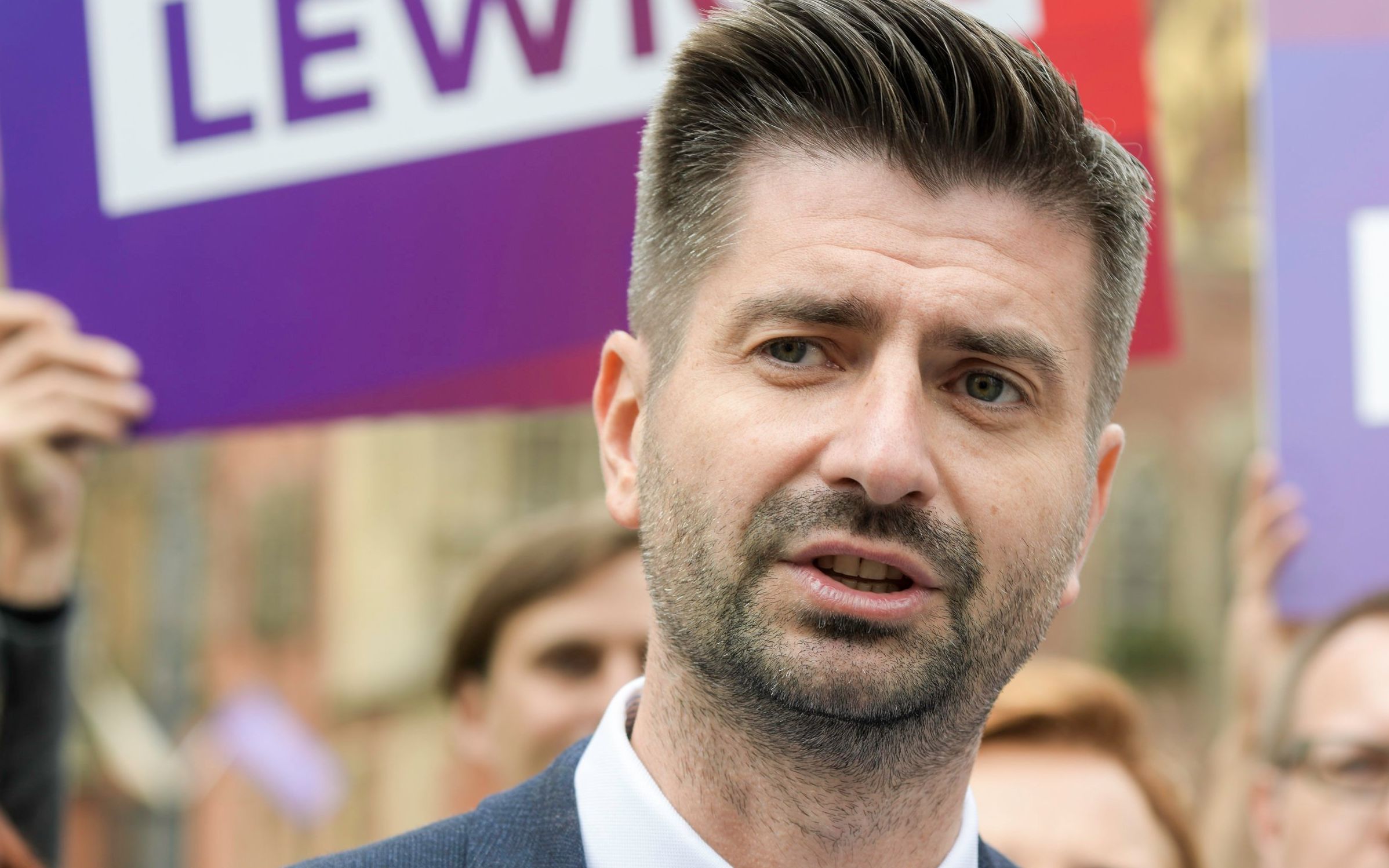 21.08.2019 Wroclaw . Nz Krzysztof Smiszek - Wiosna . Komitet Lewica prezentuje kandydatow do sejmu i senatu . 
fot . Tomasz Pietrzyk / Agencja Gazeta