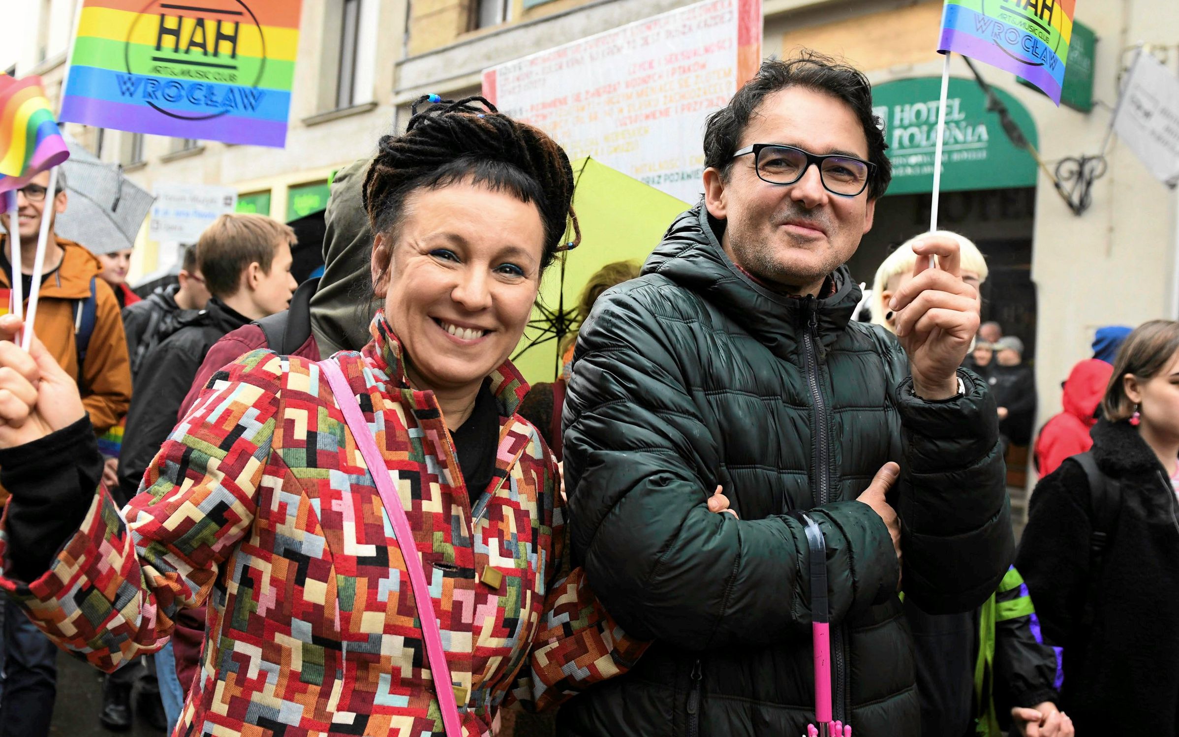 05.10.2019 Wroclaw . Pisarka Olga Tokarczuk podczas  Wroclawskiego Marszu Rownosci 2019 .
Fot. Tomasz Pietrzyk / Agencja Gazeta