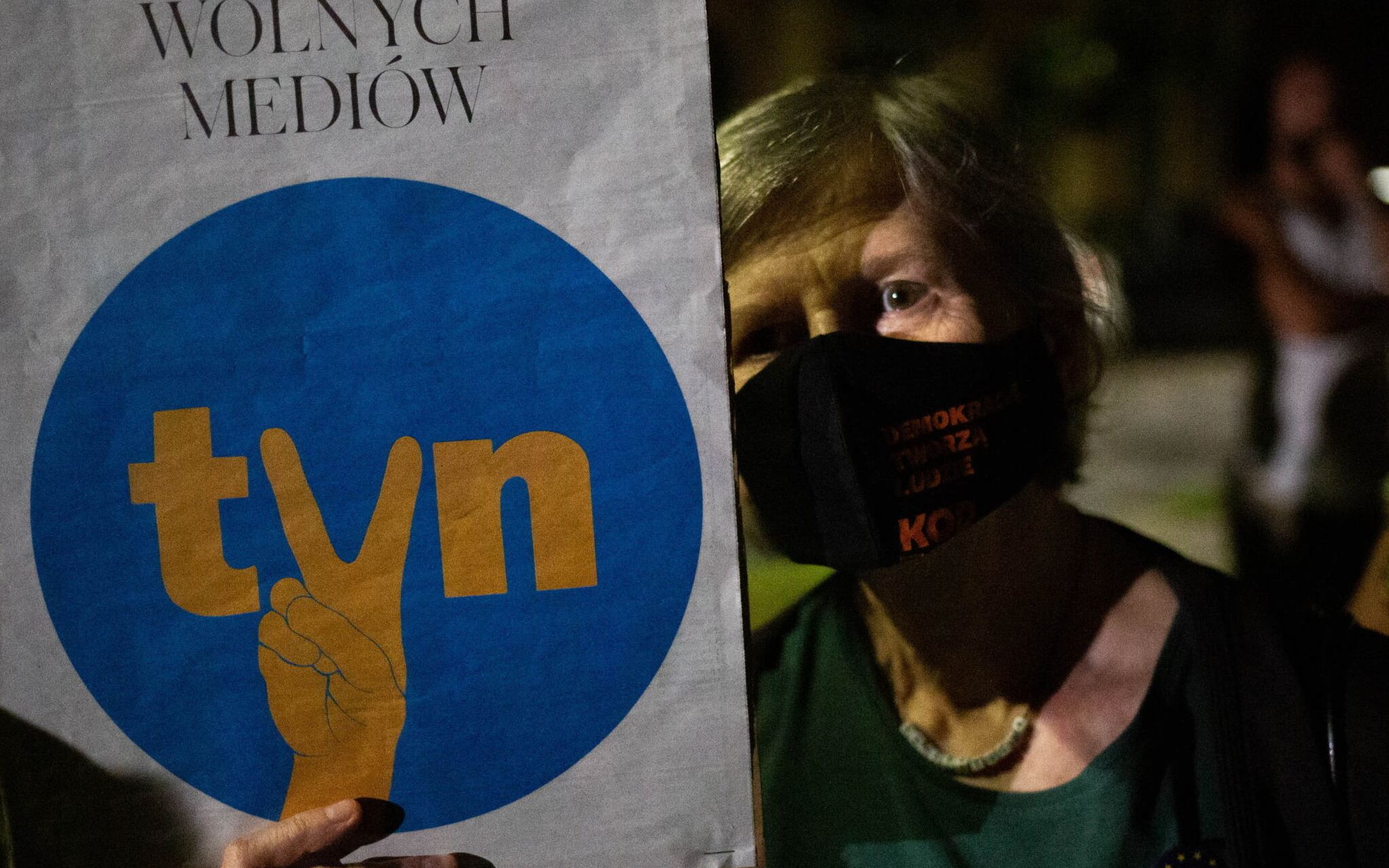 11.08.2021 Krakow , Ul . Retoryka . Protest pod siedziba PiS w obronie wolnych mediow .Fot. Adrianna Bochenek/Agencja Gazeta