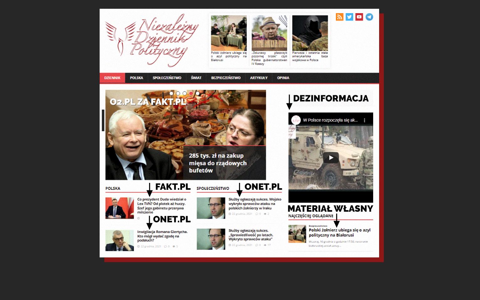 Grafika do artykułu Portal z fałszywkami kradnie artykuły. Tak uwiarygodnia się rosyjska dezinformacja w Polsce