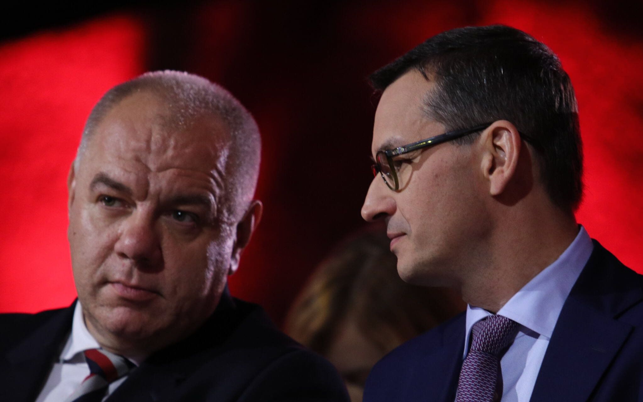 08.07.2019 Wieliczka . Kopalnia Soli . Wicepremier Jacek Sasin , premier Mateusz Morawiecki podczas premiery firmu sponsorowanego przez Polska Fundacje Narodowa '' Poland . The Royal Tour '' z udzialem premiera Mateusza Morawieckiego .
Fot. Jakub Wlodek / Agencja Gazeta