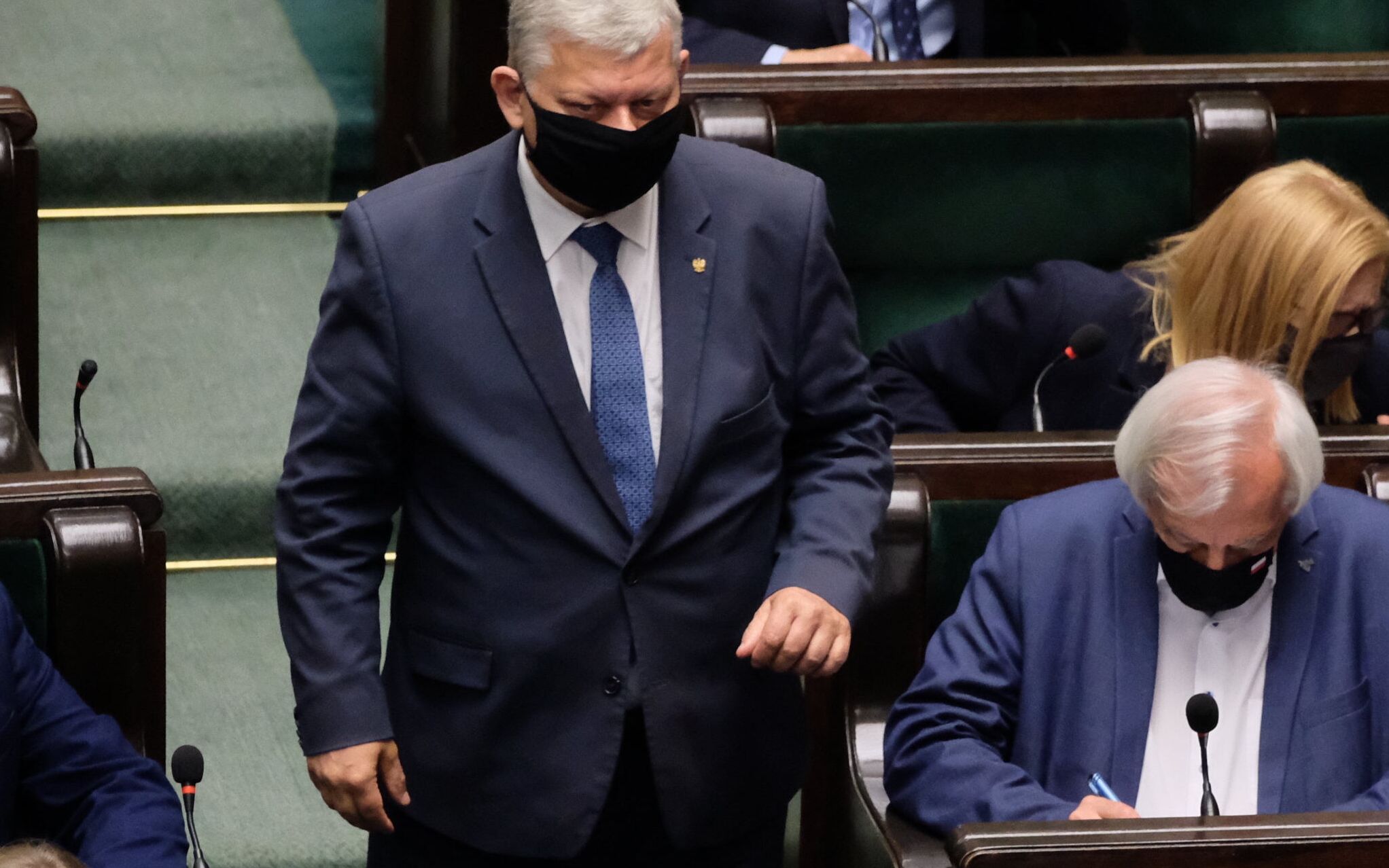 15.06.2021  Warszawa , ul Wiejska , Sejm . Marek Suski (L) i Ryszard Terlecki (c) podczas 31 posiedzenia Sejmu IX Kadencji .
Fot. Slawomir Kaminski / Agencja Gazeta