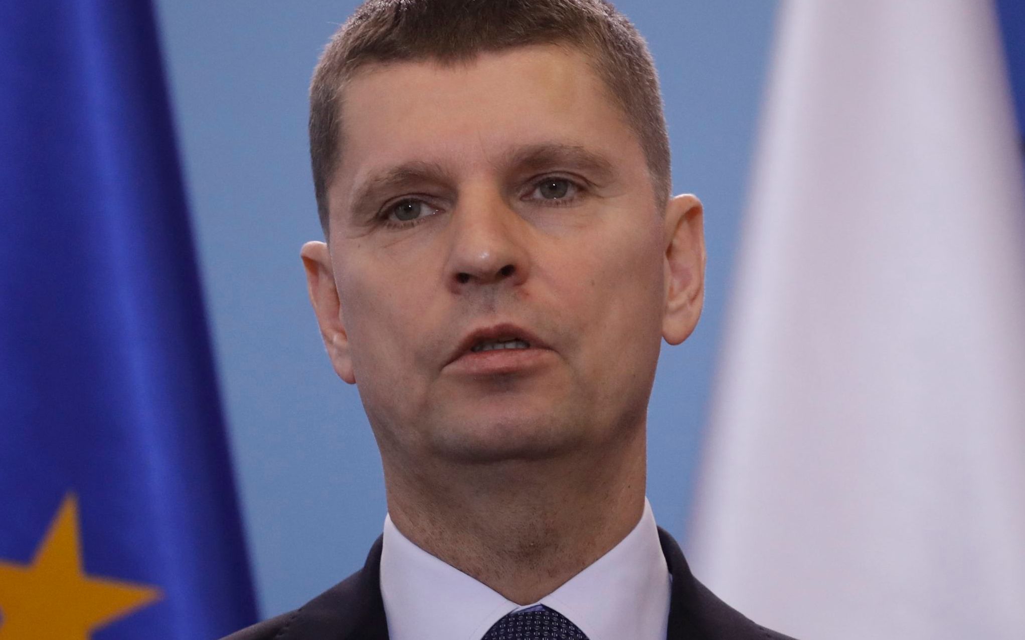 11.03.2020 Warszawa , ul. Ujazdowskie 1/3 . Minister edukacji Dariusz Piontkowski i minister kultury Piotr Glinski podczas konferencji prasowej . Rzad zamyka szkoly w zwiazku z epidemia koronawirusa .
Fot. Maciek Jazwiecki / Agencja Gazeta